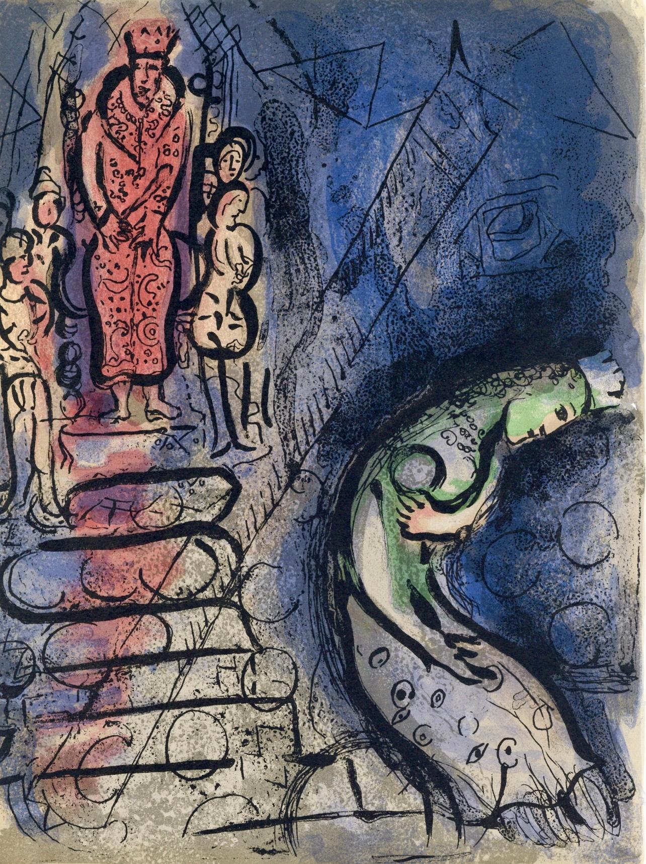 Chagall, Ahaseurus (Mourlot 117-46; Cramer 25), Drawings from the Bible (after)