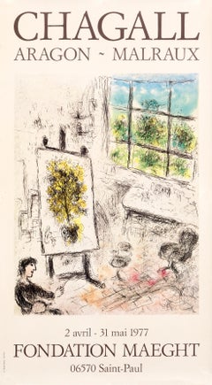 "Chagall Aragon-Malraux - Fondation Maeght" Artist Painting Exhibition Poster