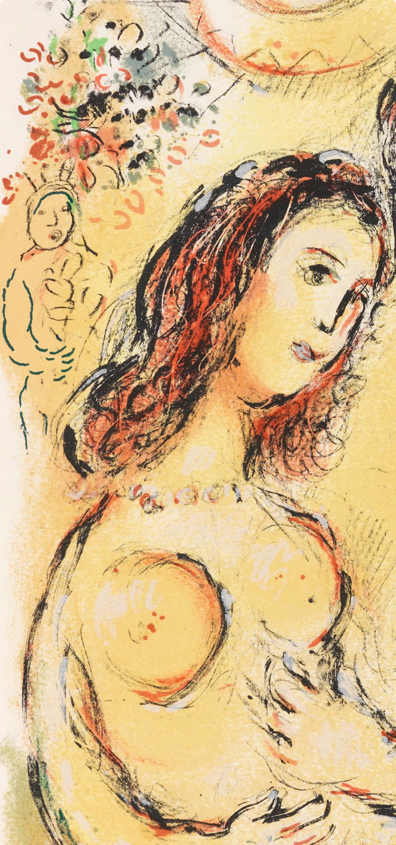 Chagall, Ares und Aphrodite, Homer, Die Odyssee (after) - Beige Figurative Print par Marc Chagall