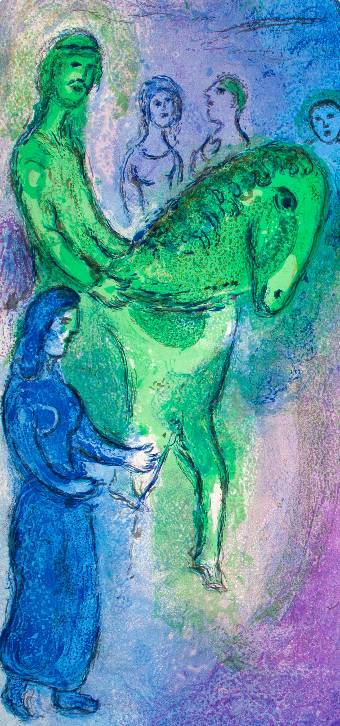 Chagall, Arrivée de Dionysophane, Daphnis et Chloé (dopo) - Print di Marc Chagall