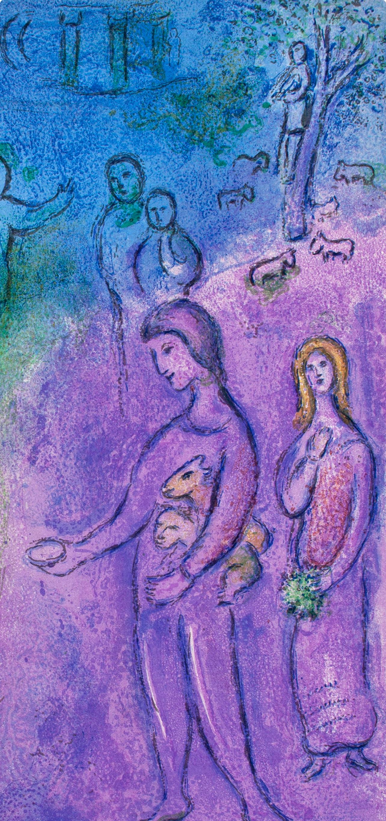 Chagall, Arrivée de Dionysophane, Daphnis et Chloé (after) - Print de Marc Chagall