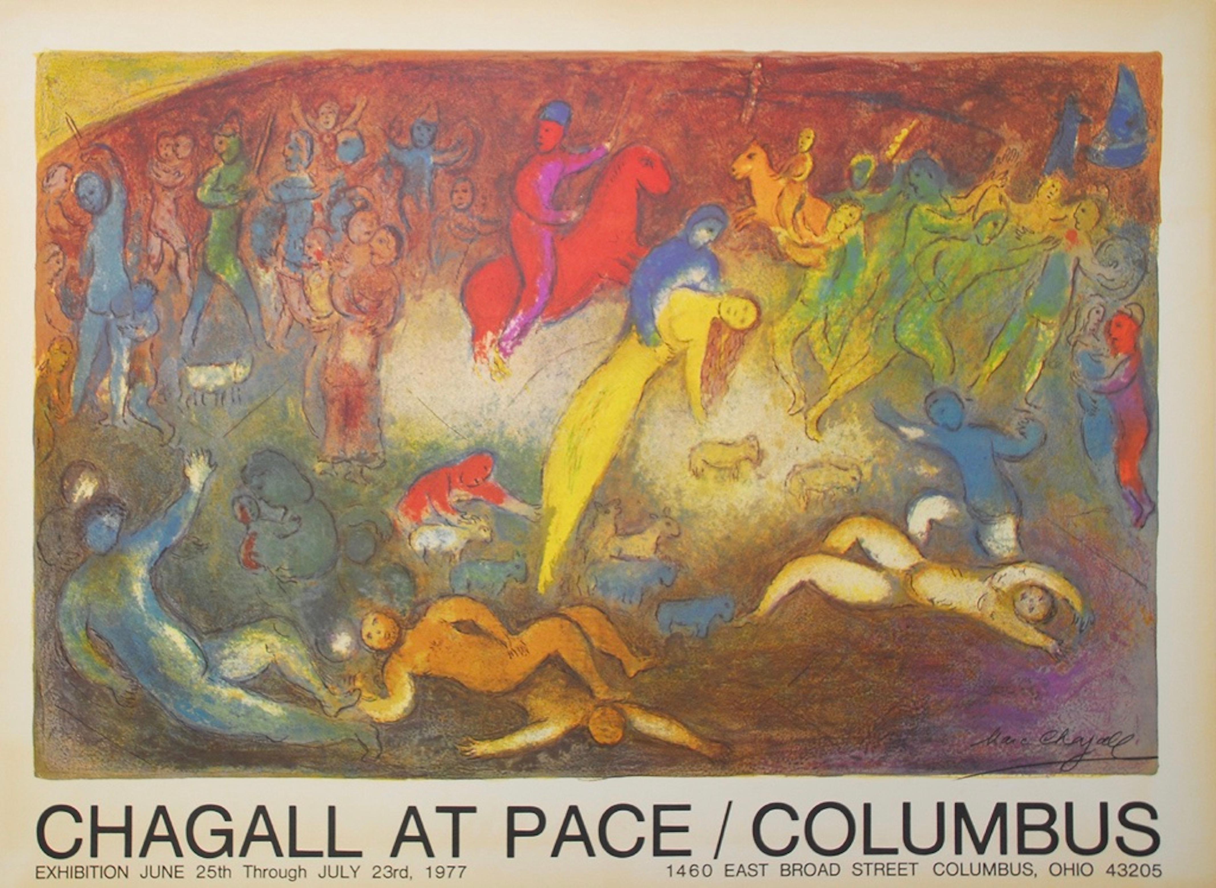 "Chagall At Pace/Columbus" by Marc Chagall
Exhibition poster
Color offset lithography
Signed in the print
Publisher: Pace Gallery, Columbus
