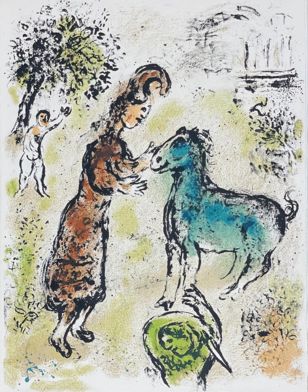 Marc Chagall Landscape Print - Chagall, Athene and the horse, Homère: L'Odyssée