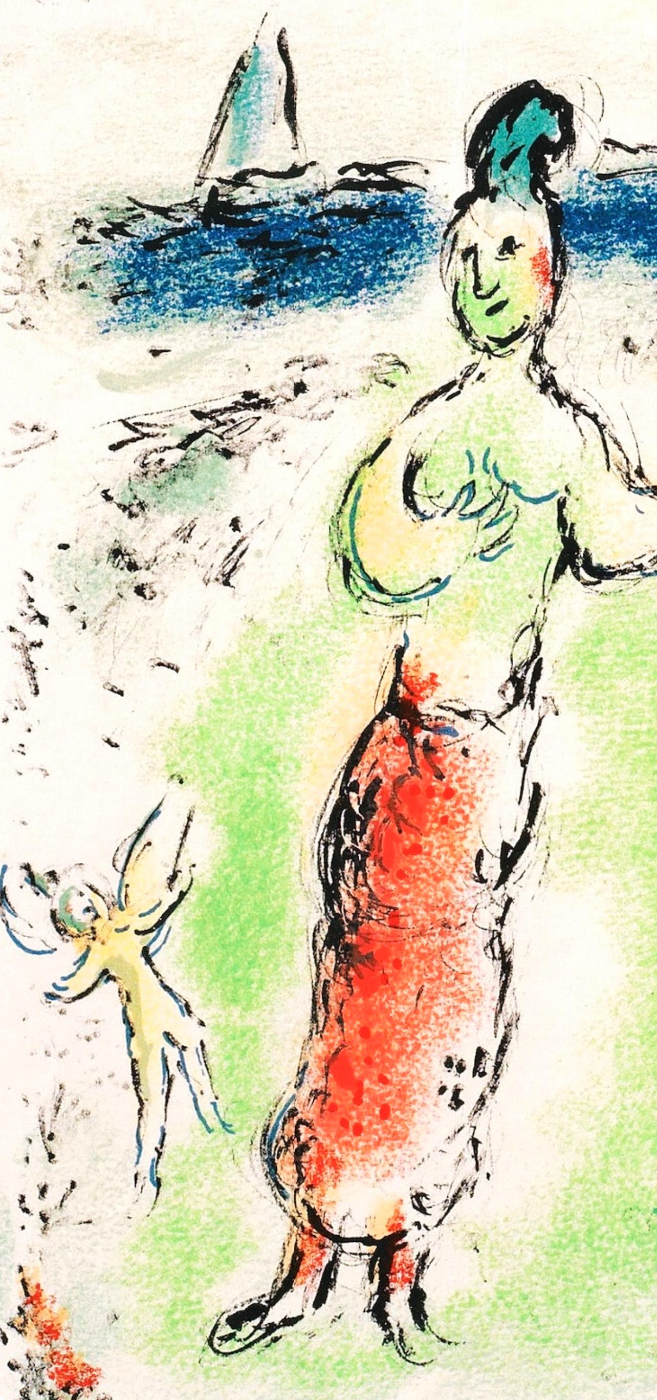 Chagall, Athene senkt Odysseus in den Schlaf, Homer, Die Odyssee (d'après) - Print de Marc Chagall