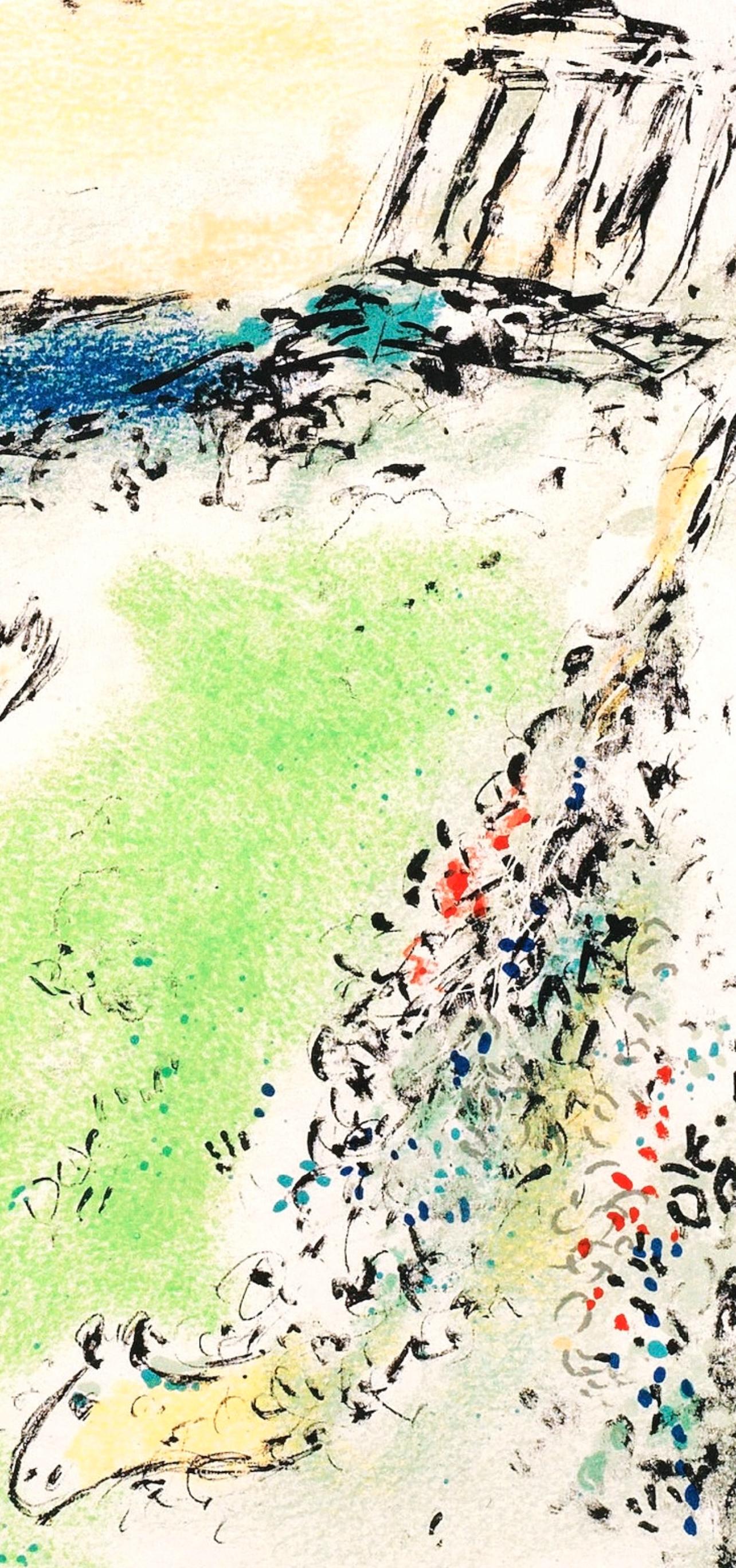 Chagall, Athene senkt Odysseus in den Schlaf, Homer, Die Odyssee (d'après) - Expressionniste Print par Marc Chagall