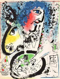 Vintage Chagall, Auto-Portrait (Mourlot 282; Cramer 43) (after)