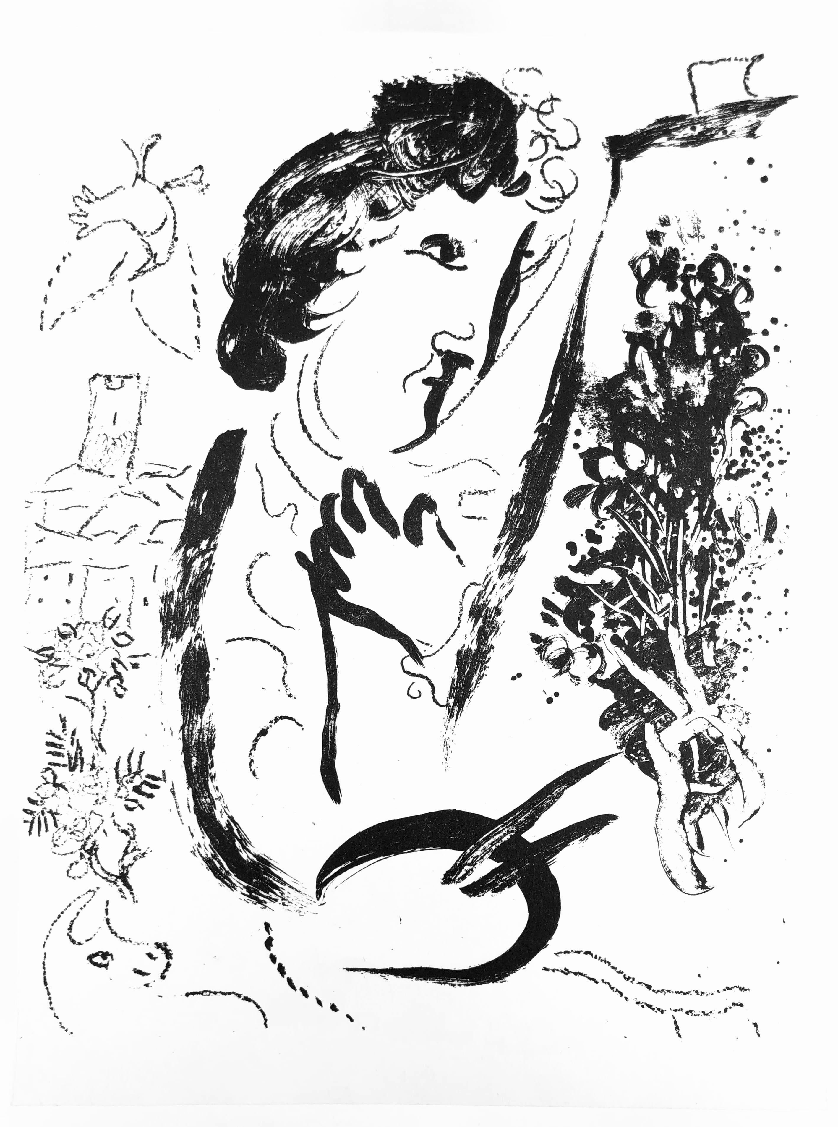 Chagall, Auto-Portrait (Mourlot 402; Cramer 56), Chagall Lithograph (after) 3