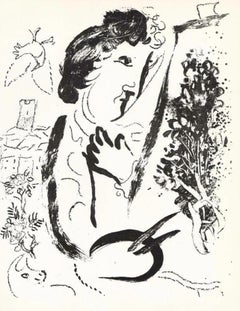 Retro Chagall, Auto-Portrait (Mourlot 402; Cramer 56) (after)