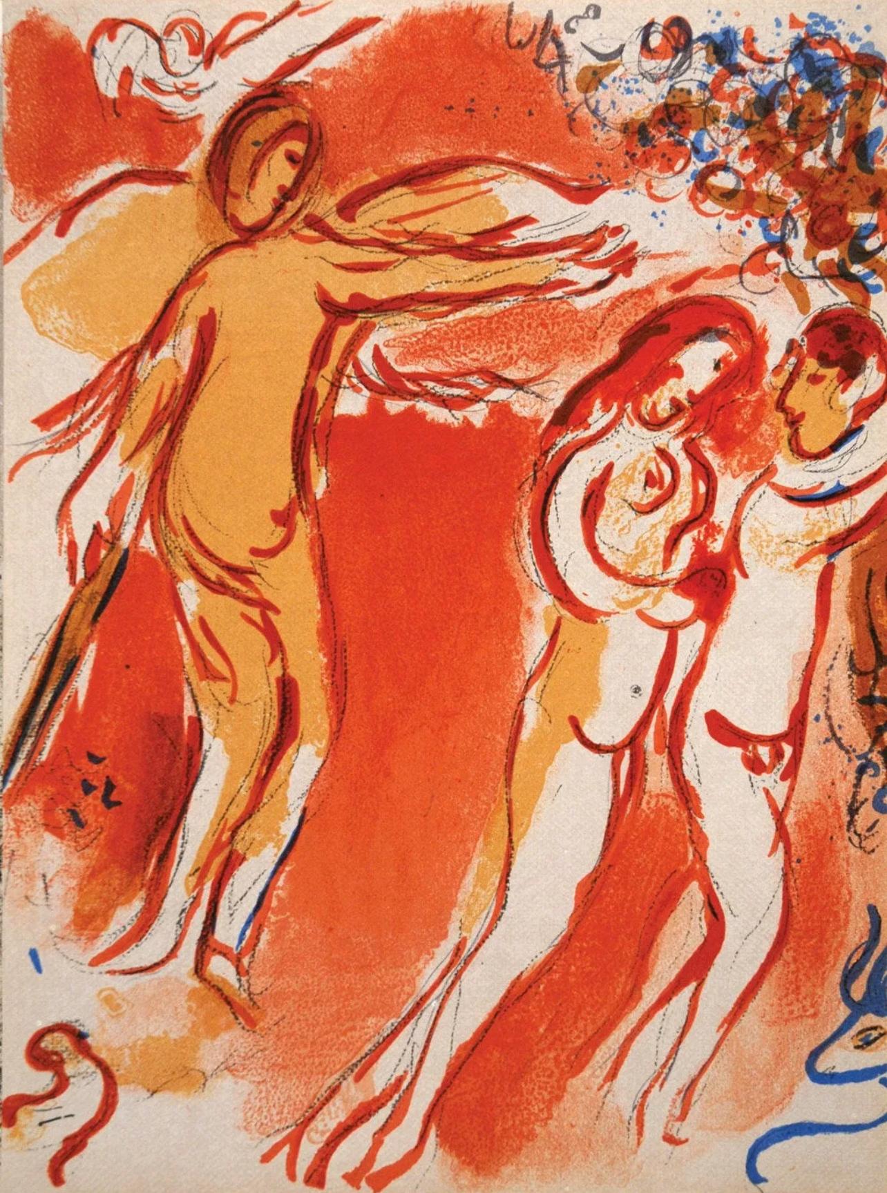 Figurative Print Marc Chagall - Chagall, Banished from Paradise (Mourlot 230-277 ; Cramer 42) (après)