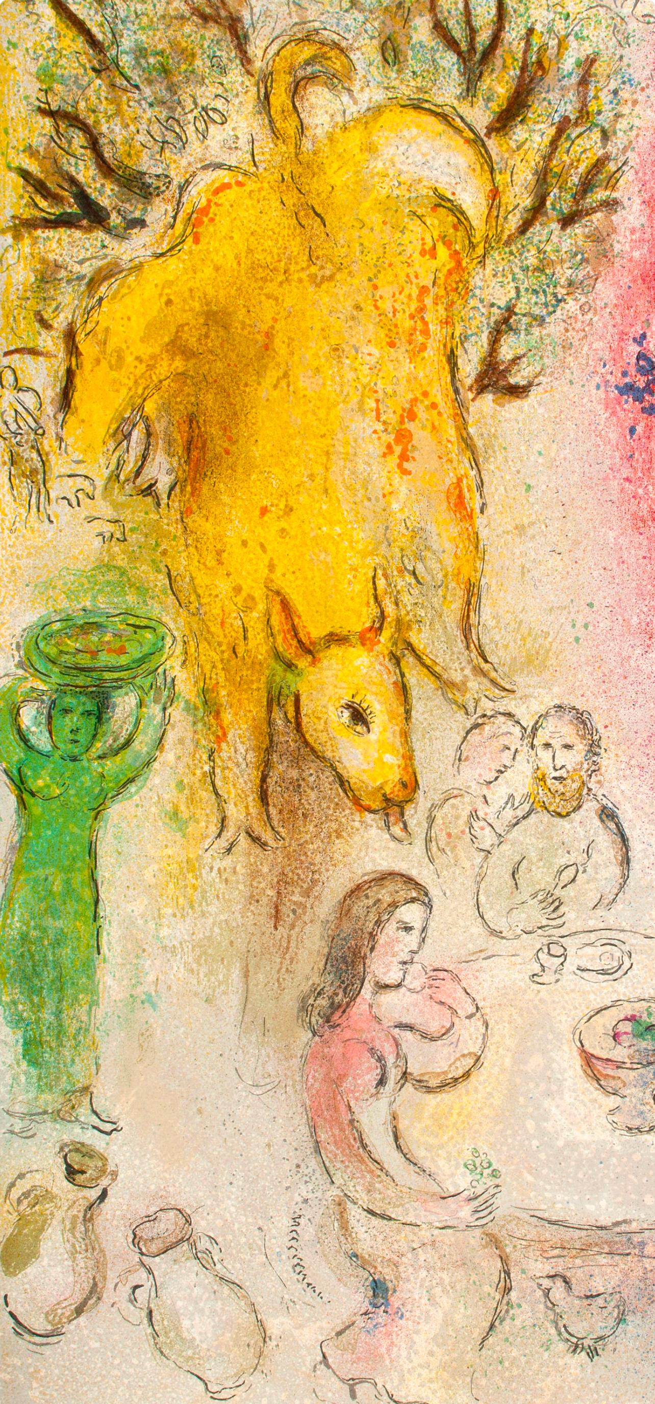 Chagall, Banchetto di Pan, Daphnis et Chloé (dopo) - Print Espressionista di Marc Chagall