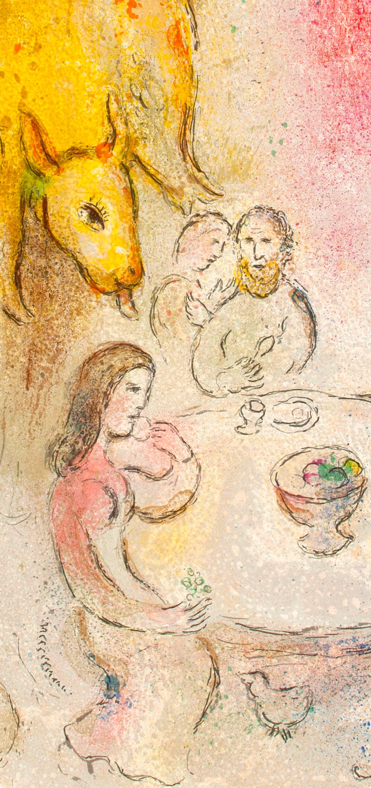 Titolo: Banchetto di Pan, Daphnis et Chloé
Anno: 1977
Mezzo: Litografia su carta vergata
Dimensioni: 12,5 x 9,5 pollici
Iscrizione: Non firmata e non numerata, come da emissione
Note: Dall'album Daphnis e Chloe. Pubblicato da George Braziller,