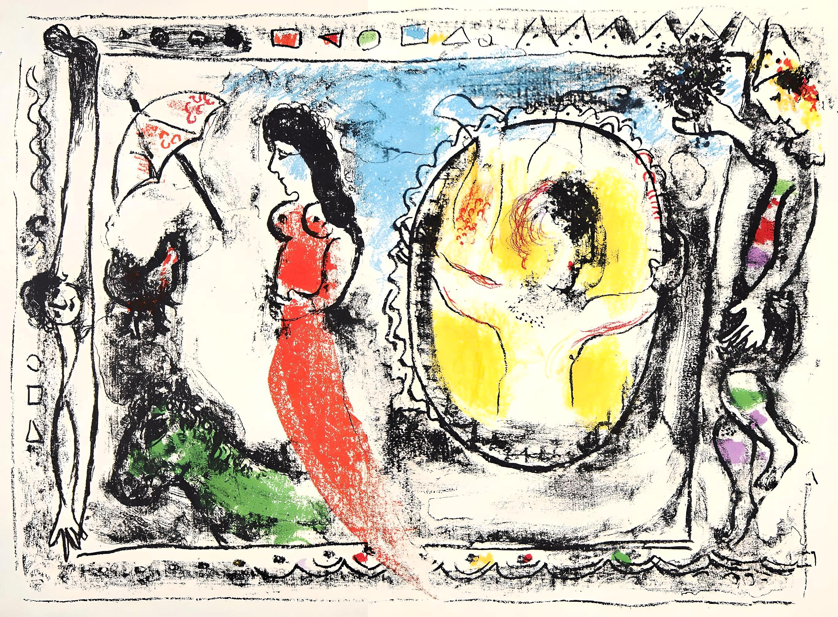 Marc Chagall Figurative Print - Chagall, Behind the Looking Glass (Mourlot 412; Cramer 59) (after)