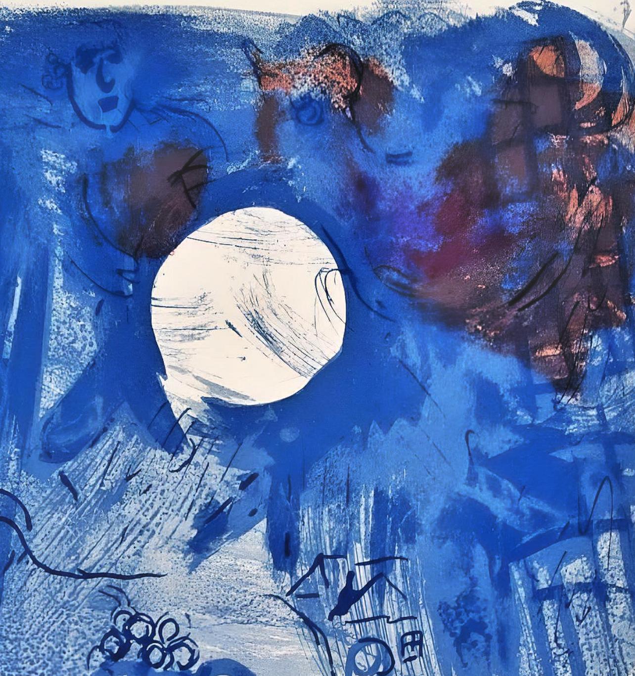 Chagall, Blaues Stillleben (Mourlot 206; Cramer 34) (nach) (Expressionismus), Print, von Marc Chagall