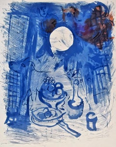 Vintage Chagall, Blue Still Life (Mourlot 206; Cramer 34) (after)