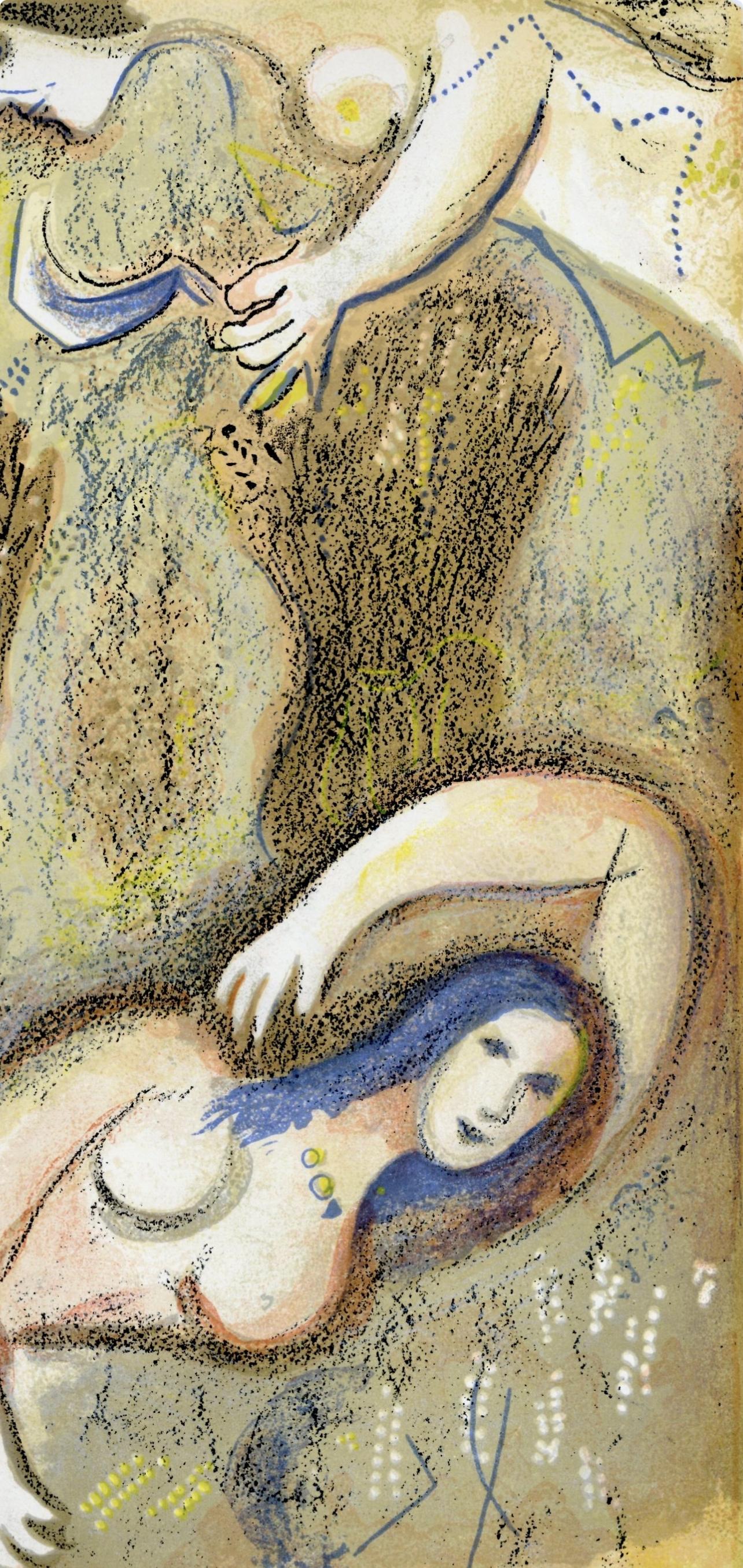 Chagall, Boaz sees Ruth at his feet (Mourlot 117-46; Cramer 25) (after) - Print by Marc Chagall