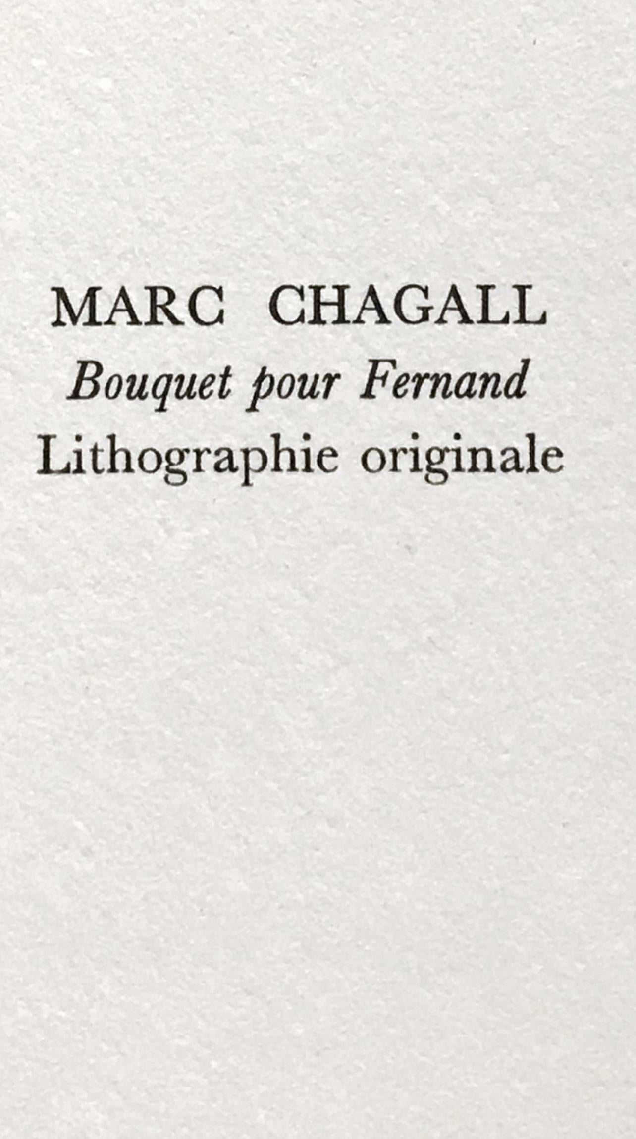 Chagall, Bouquet pour Fernand, Souvenirs et portraits d'artistes (nach) im Angebot 2