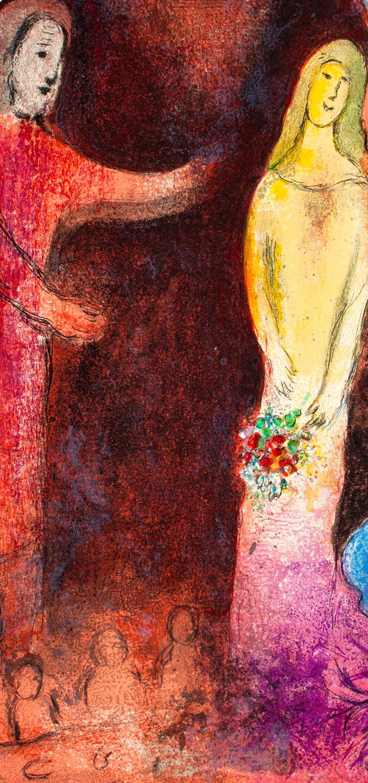Chagall, Chloé vêtue et coiffée par Cléariste, Daphnis et Chloé (after) - Print Espressionista di Marc Chagall