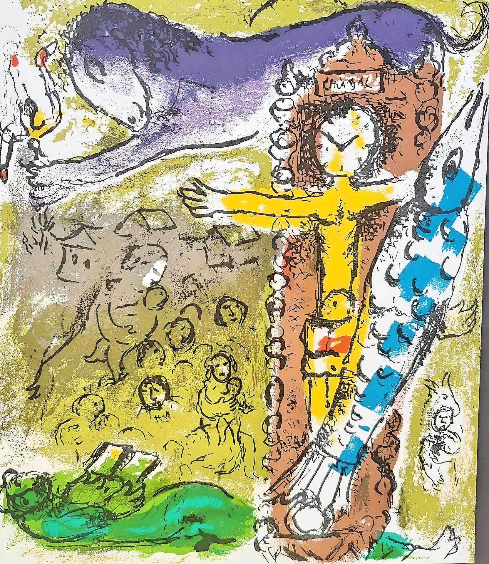 Marc Chagall Figurative Print – Chagall, Christus in der Uhr (Mourlot 196; Cramer 34) (nach)