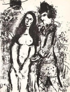 Vintage Chagall, Clown in Love (Mourlot 394; Cramer 56) (after)
