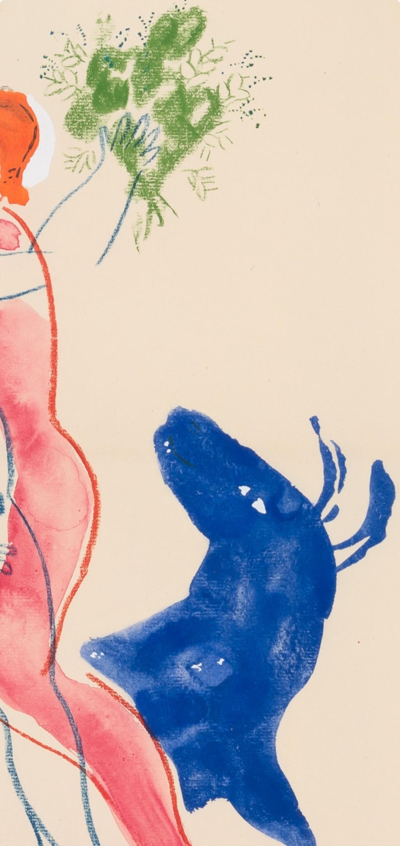 Chagall, Composition, Couleur amour (after) - Beige Figurative Print by Marc Chagall