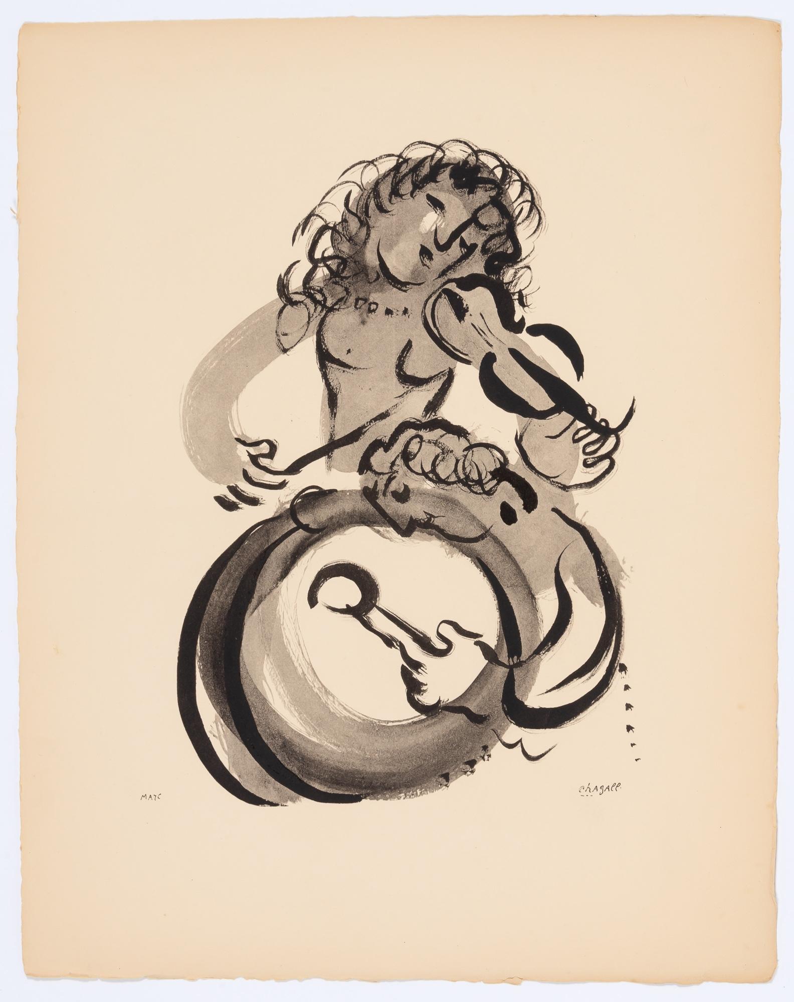 Lithograph and stencil on vélin papier a la cuve du Moulin Richard de Bas spécialement filigrané pour cette édition paper. Signed in the plate and unnumbered, as issued. Good condition. Notes: From the album, Couleur amour, 13 Aquarelles, Gouaches,