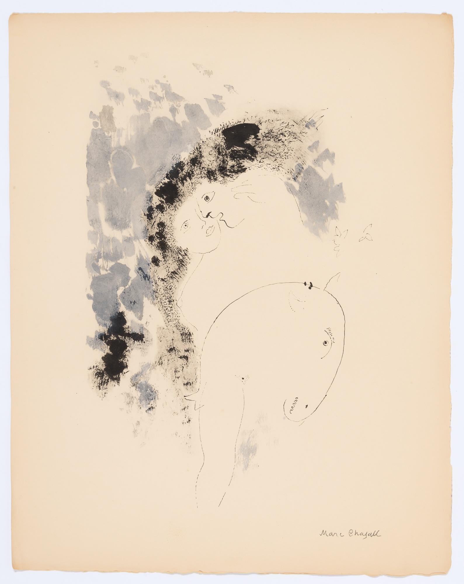 Lithograph and stencil on vélin papier a la cuve du Moulin Richard de Bas spécialement filigrané pour cette édition paper. Signed in the plate and unnumbered, as issued. Good condition. Notes: From the album, Couleur amour, 13 Aquarelles, Gouaches,