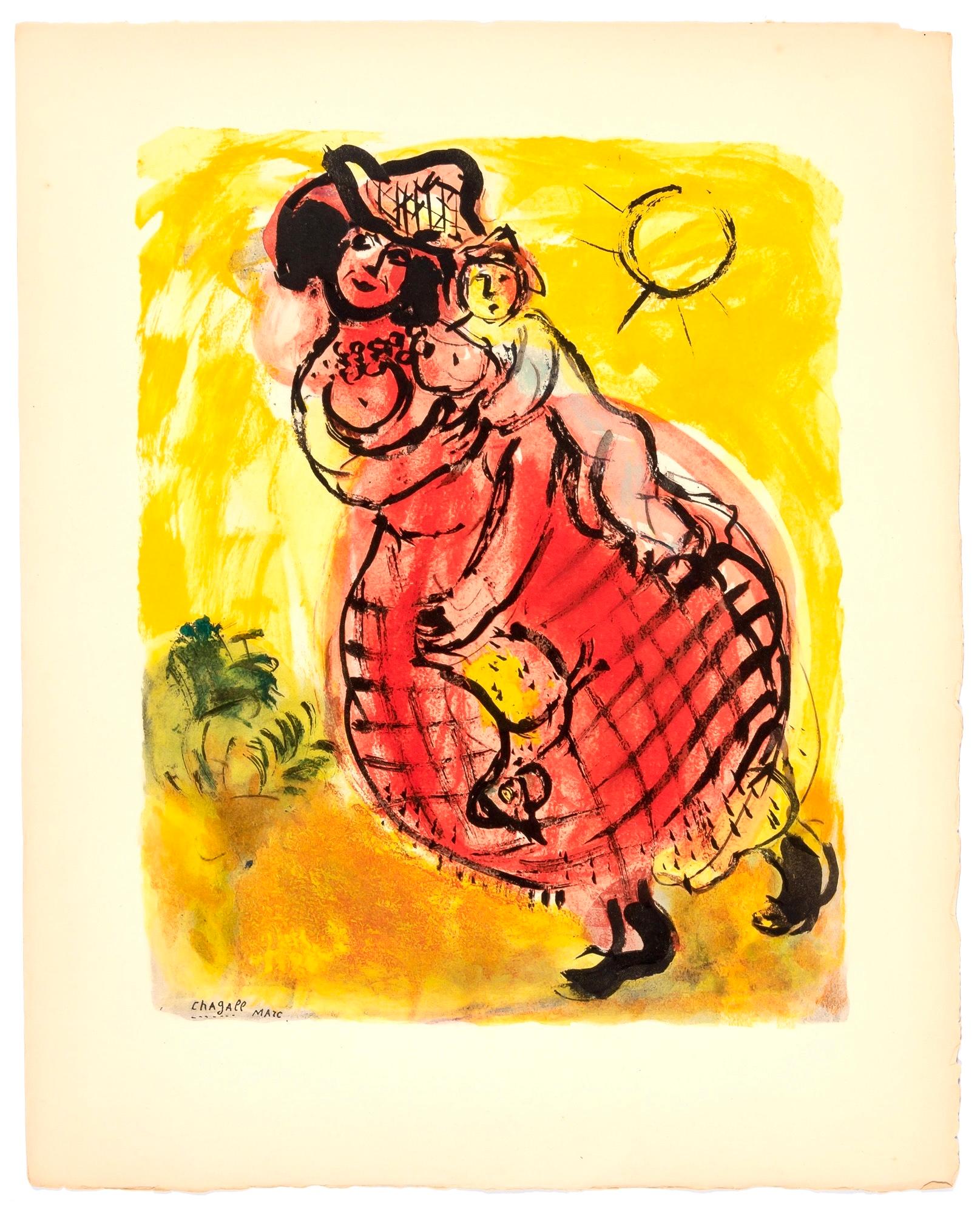 Lithograph and stencil on vélin papier a la cuve du Moulin Richard de Bas spécialement filigrané pour cette édition paper. Signed in the plate and unnumbered, as issued. Good condition. Notes: From the album, Couleur amour, 13 Aquarelles, Gouaches,