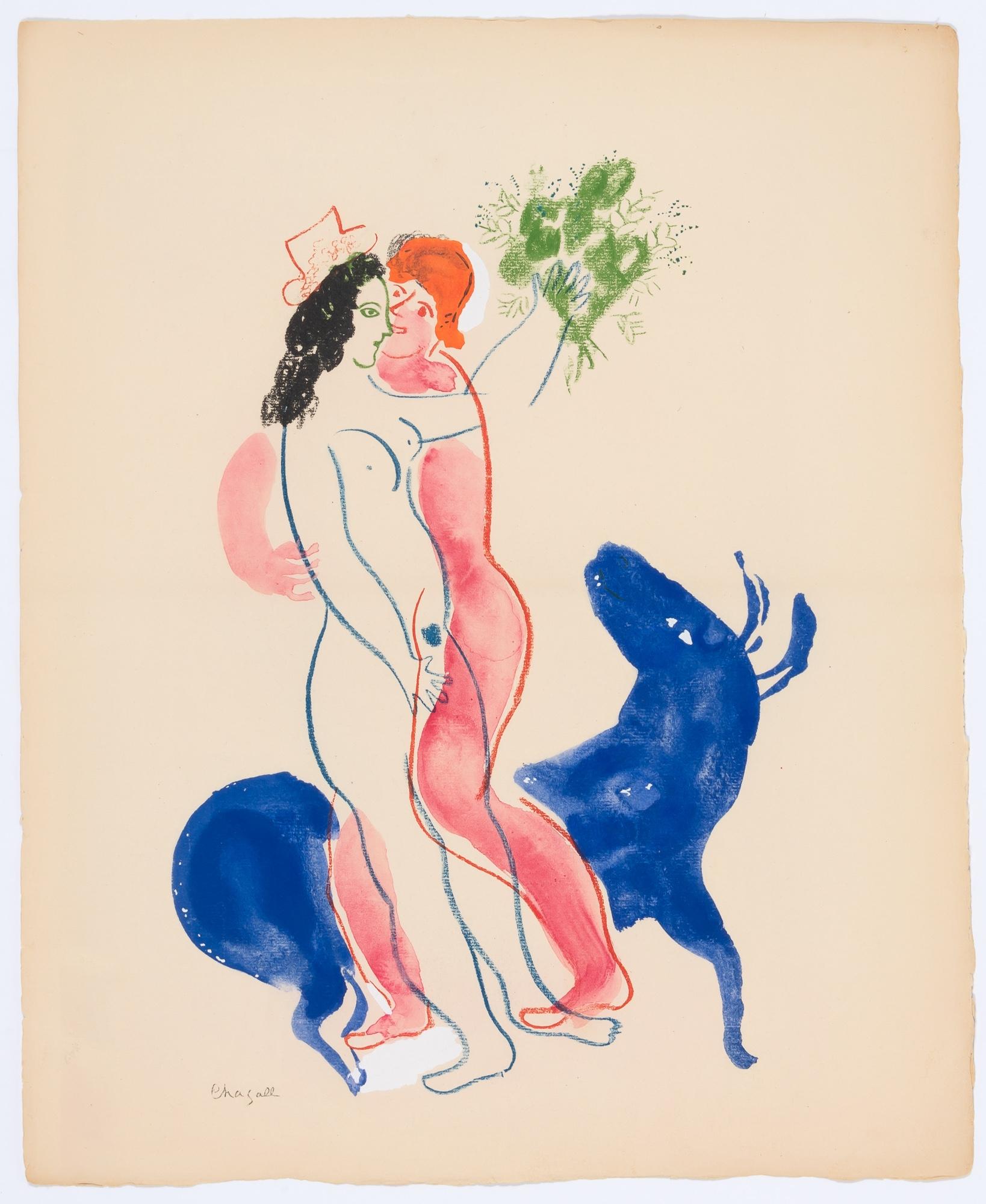Lithograph and stencil on vélin papier a la cuve du Moulin Richard de Bas spécialement filigrané pour cette édition paper. Signed in the plate and unnumbered, as issued. Good condition. Notes: From the album, Couleur amour, 13 Aquarelles, Gouaches,