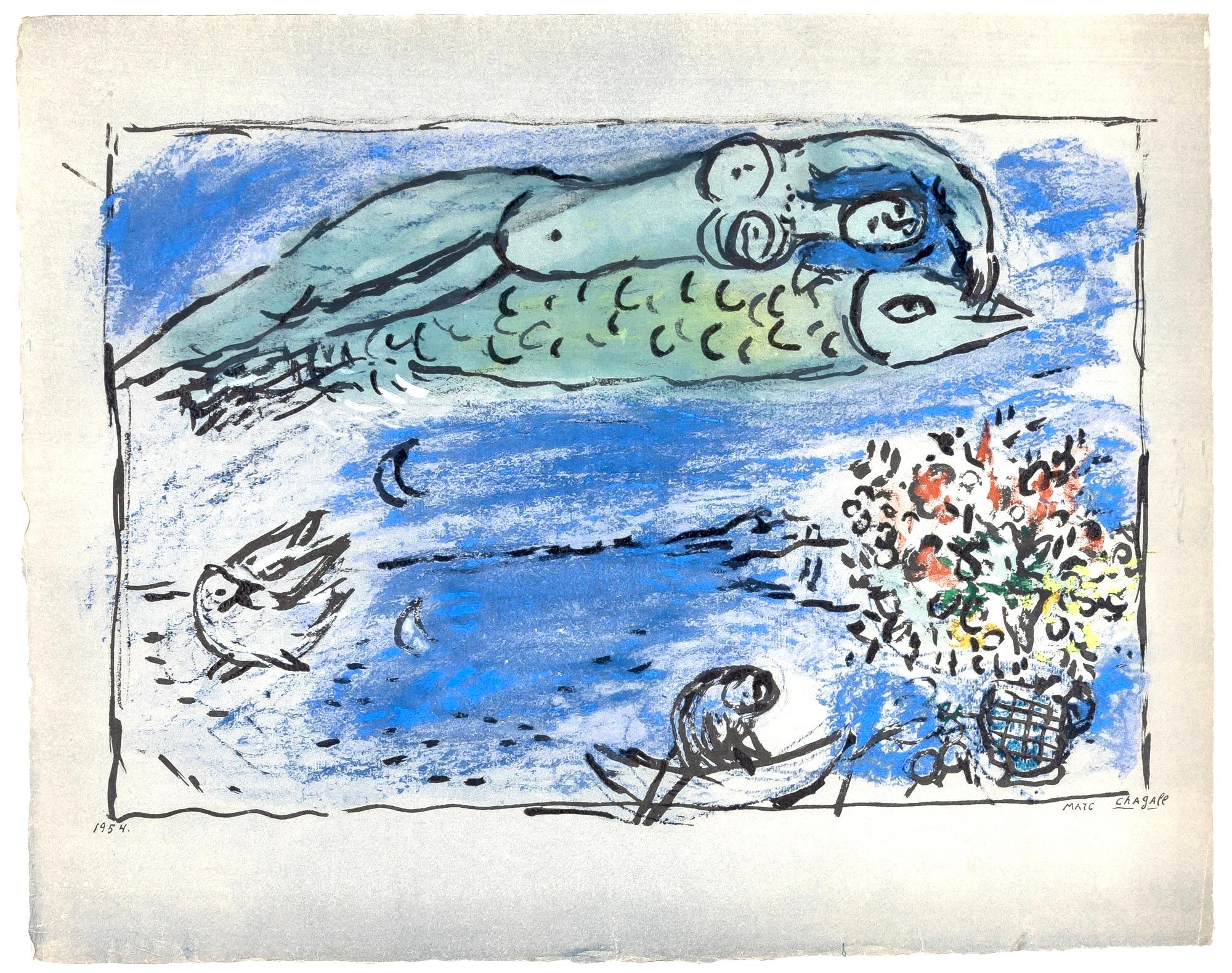 Lithograph and stencil on vélin papier a la cuve du Moulin Richard de Bas spécialement filigrané pour cette édition paper. Signed in the plate and unnumbered, as issued. Good condition. Notes: From the album, Couleur amour, 13 Aquarelles, Gouaches,