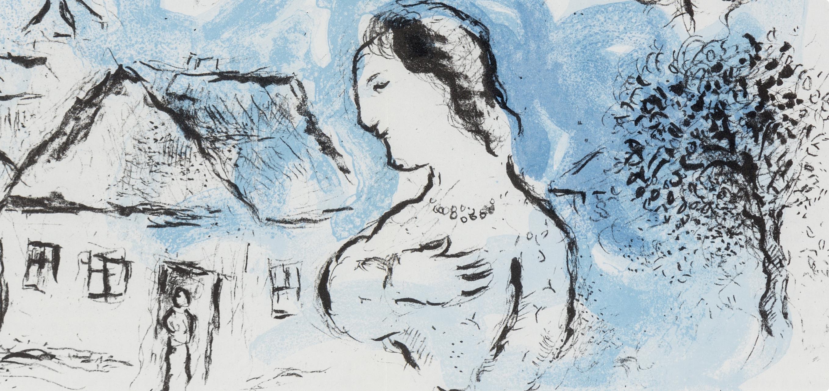 Chagall, Composition (Cramer 104; Mourlot 917), Derrière le Miroir (after) - Expressionist Print by Marc Chagall