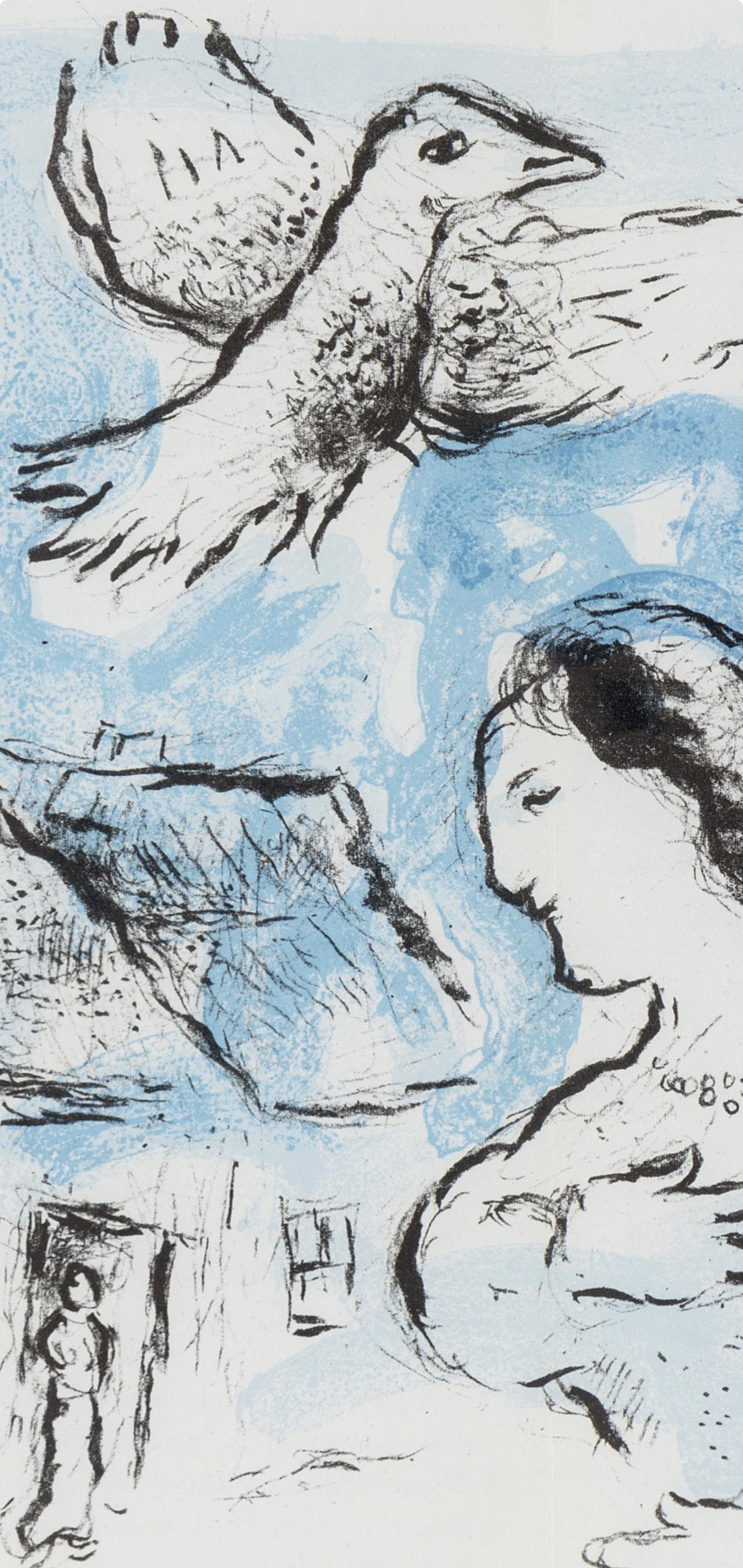 Chagall, Composition (Cramer 104; Mourlot 917), Derrière le Miroir (after) - Gray Figurative Print by Marc Chagall
