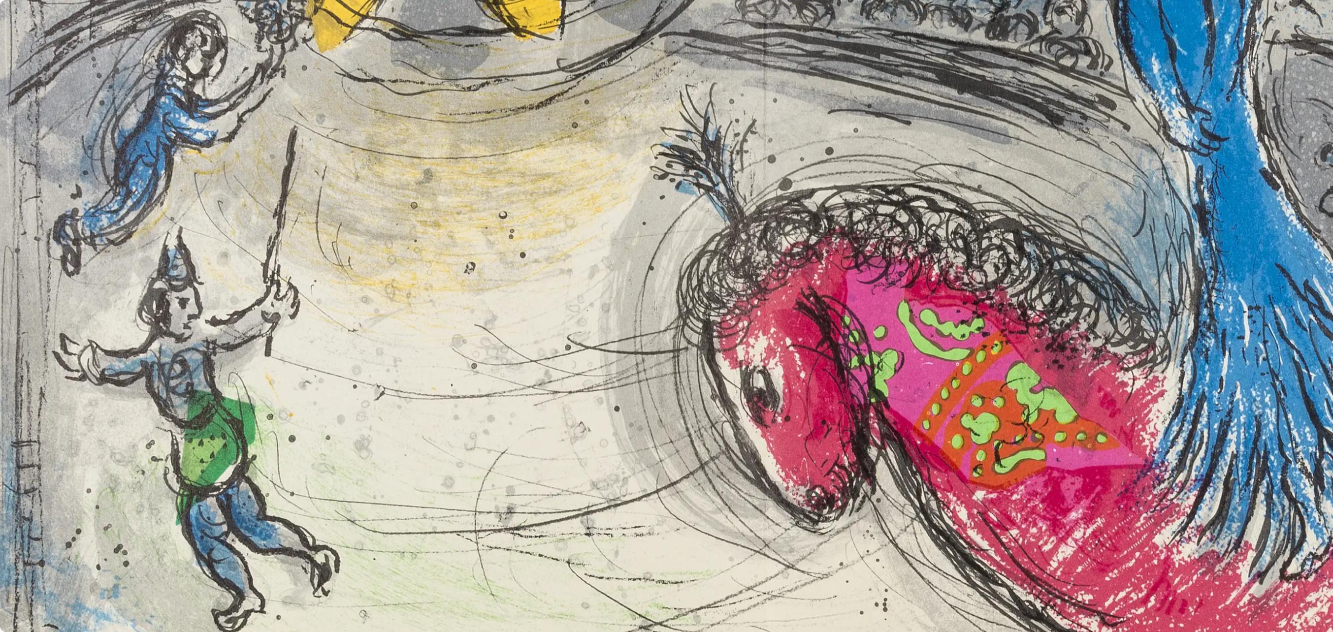 Chagall, Composition (Cramer 110 ; Mourlot 945), Derrière le Miroir (d'après) - Gris Figurative Print par Marc Chagall