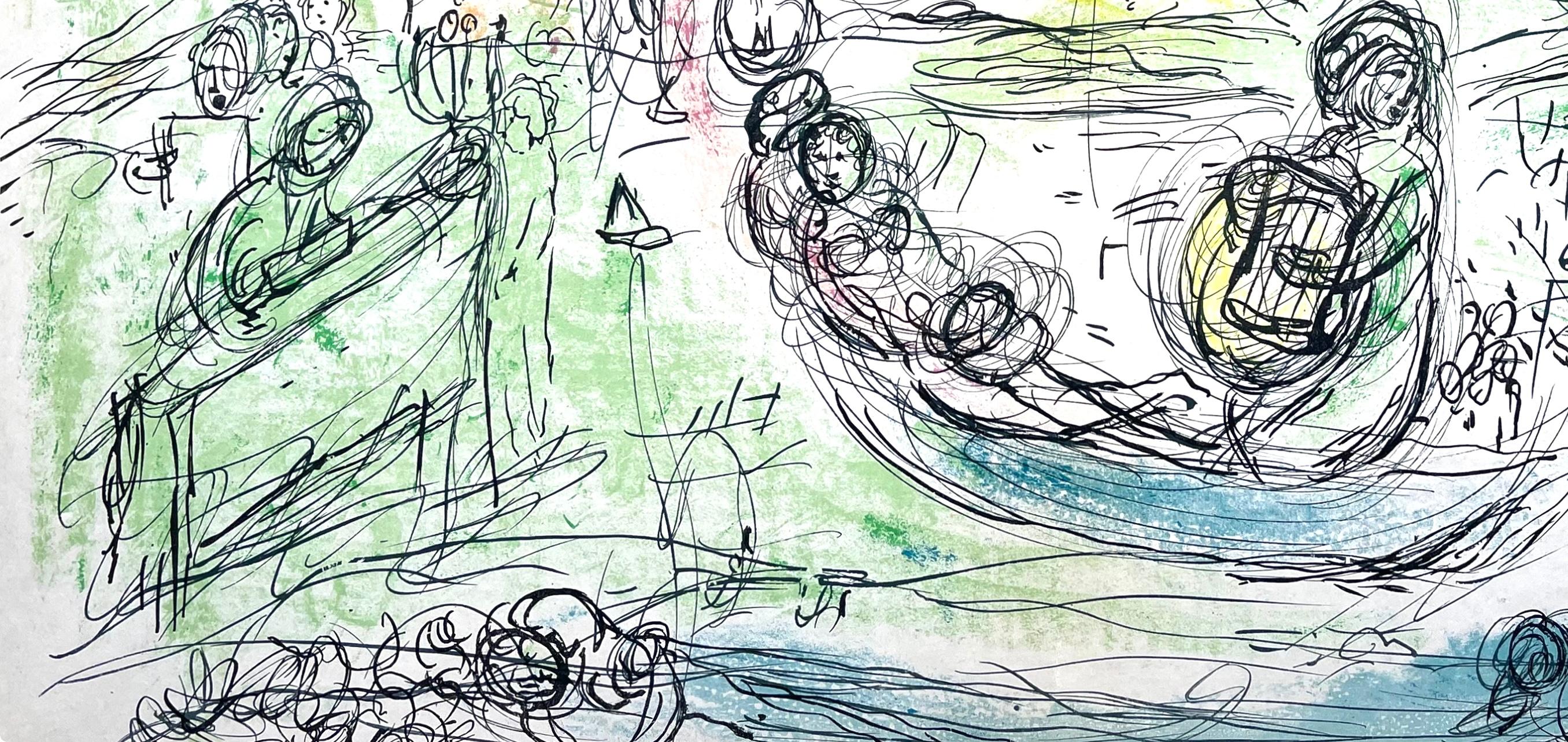 Chagall, Composition (Cramer 33 ; Mourlot 176), Derrière le Miroir (d'après) - Expressionniste Print par Marc Chagall