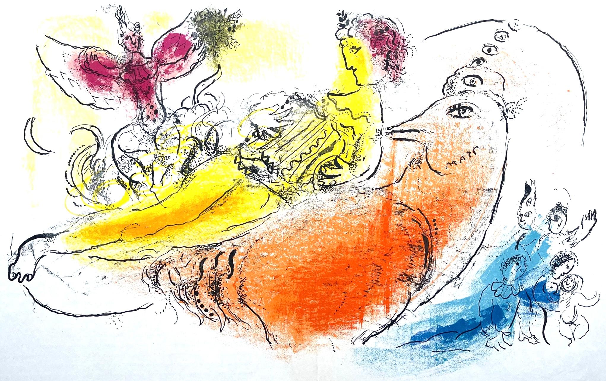 Marc Chagall Figurative Print - Chagall, Composition (Cramer 33; Mourlot 204), Derrière le Miroir (after)