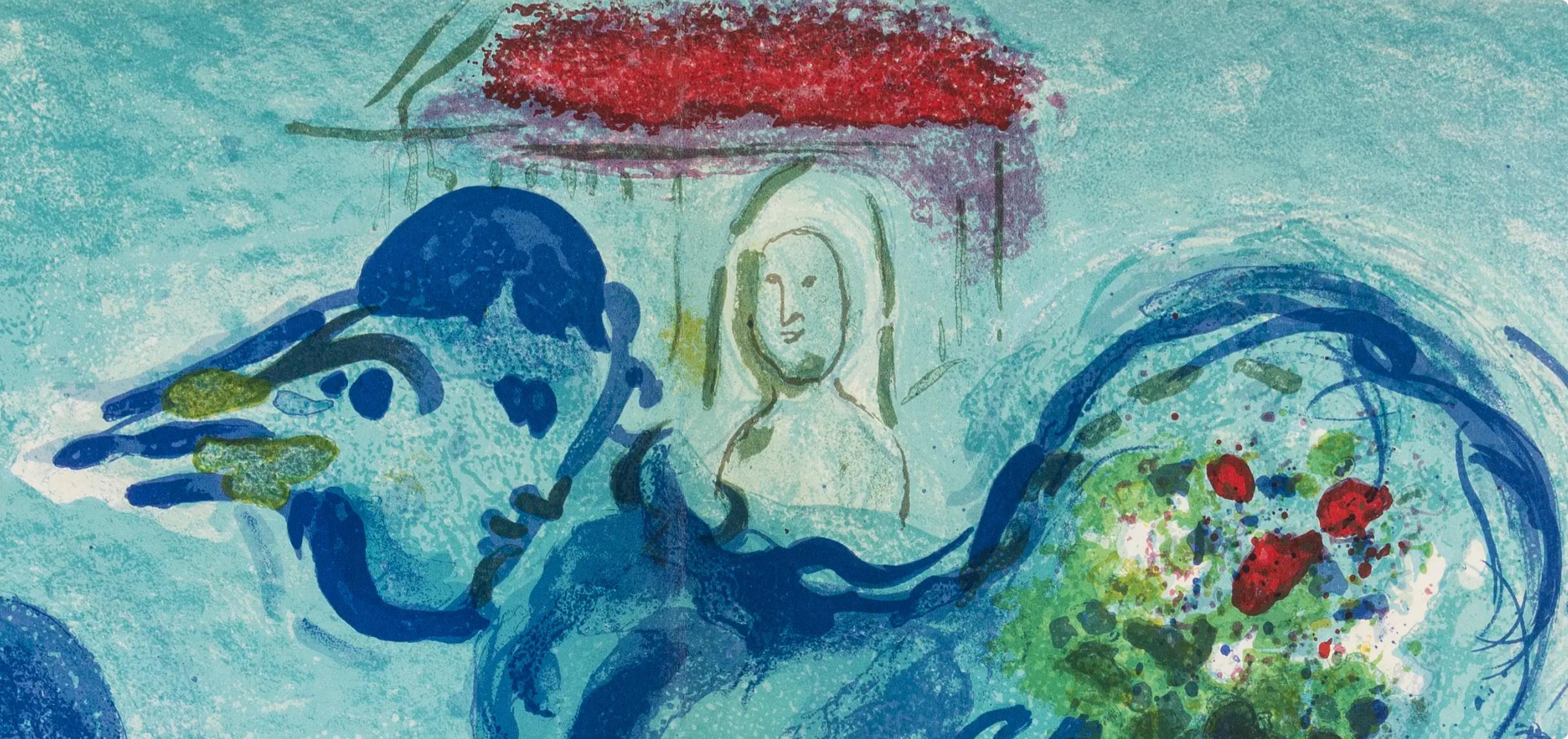 Chagall, Composition (Cramer 36; Mourlot 208), Derrière le Miroir (after) - Expressionist Print by Marc Chagall