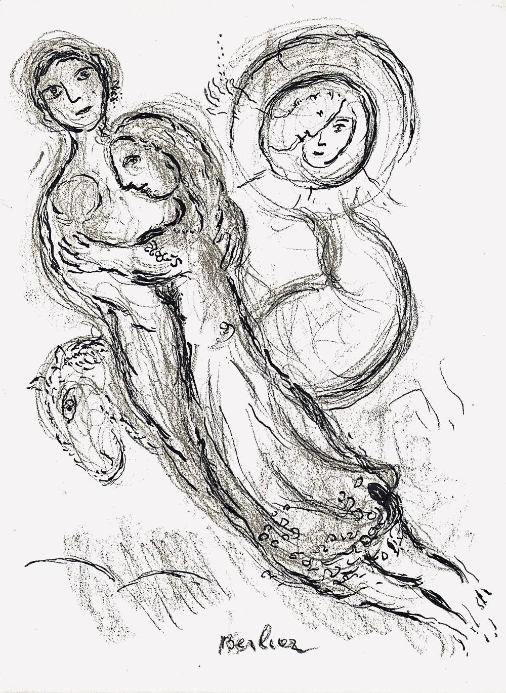 Chagall, Komposition (Cramer 61; Mourlot 434), Le plafond de l'Opéra (nach) – Print von Marc Chagall