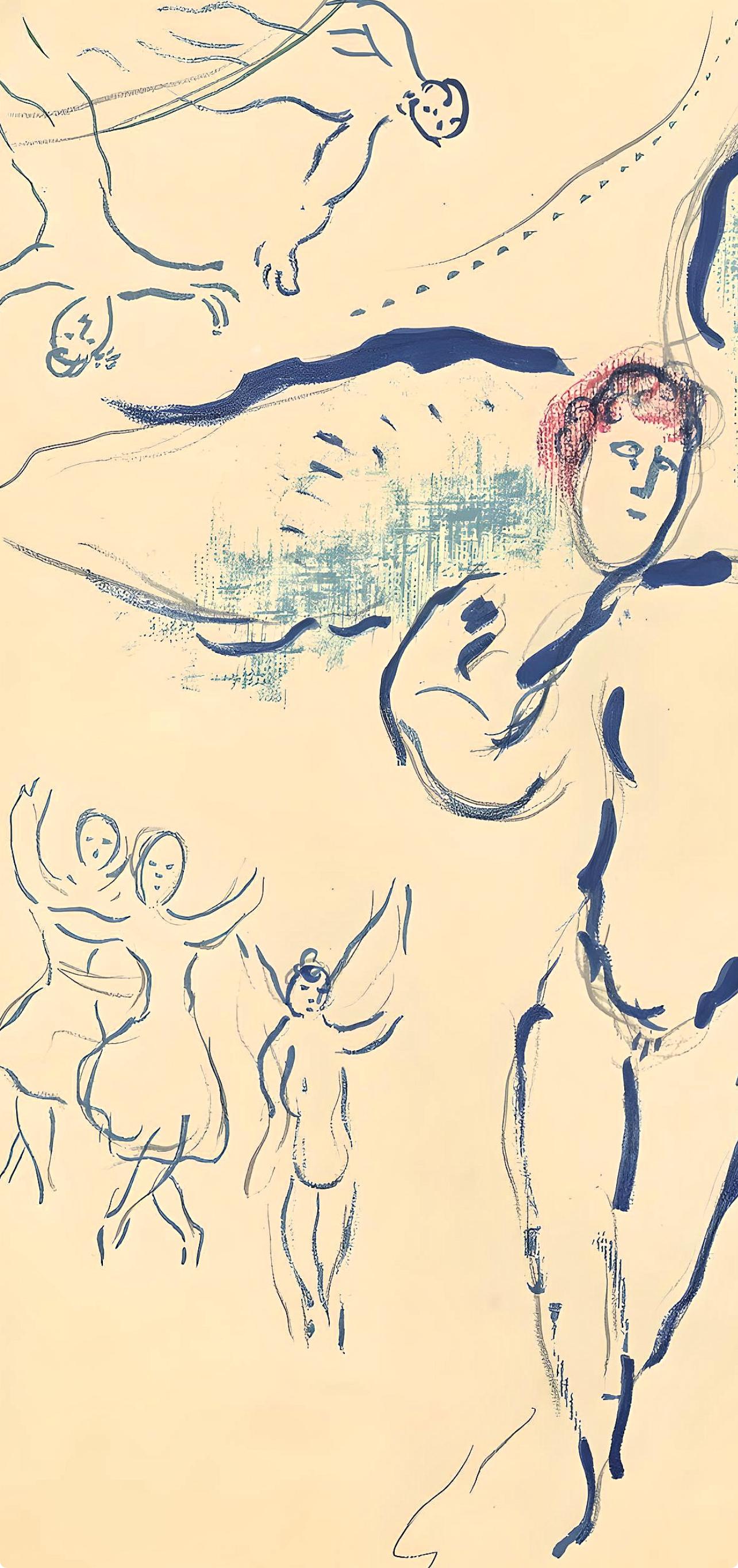 Chagall, Composizione (Cramer 61; Mourlot 434), Le plafond de l'Opéra (dopo) - Print Espressionista di Marc Chagall