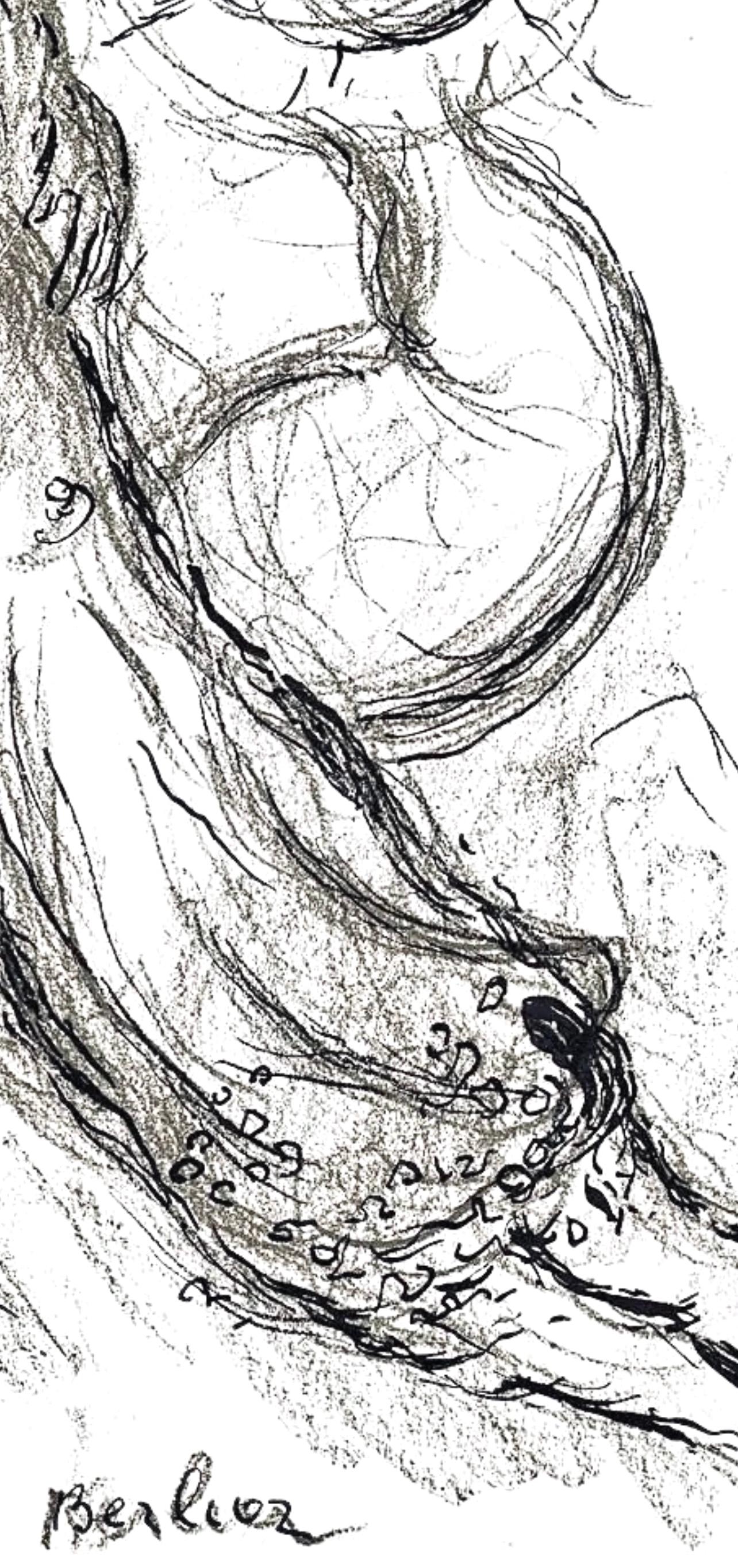 Lithographie auf Velinpapier. Papierformat: 13 x 9,5 Zoll. Beschriftung: Unsigniert und nicht nummeriert, wie ausgegeben. Referenzen des Werkverzeichnisses: Cain, Julien, und Fernand Mourlot. Chagall Lithographien III, 1962-1968. André Sauret,