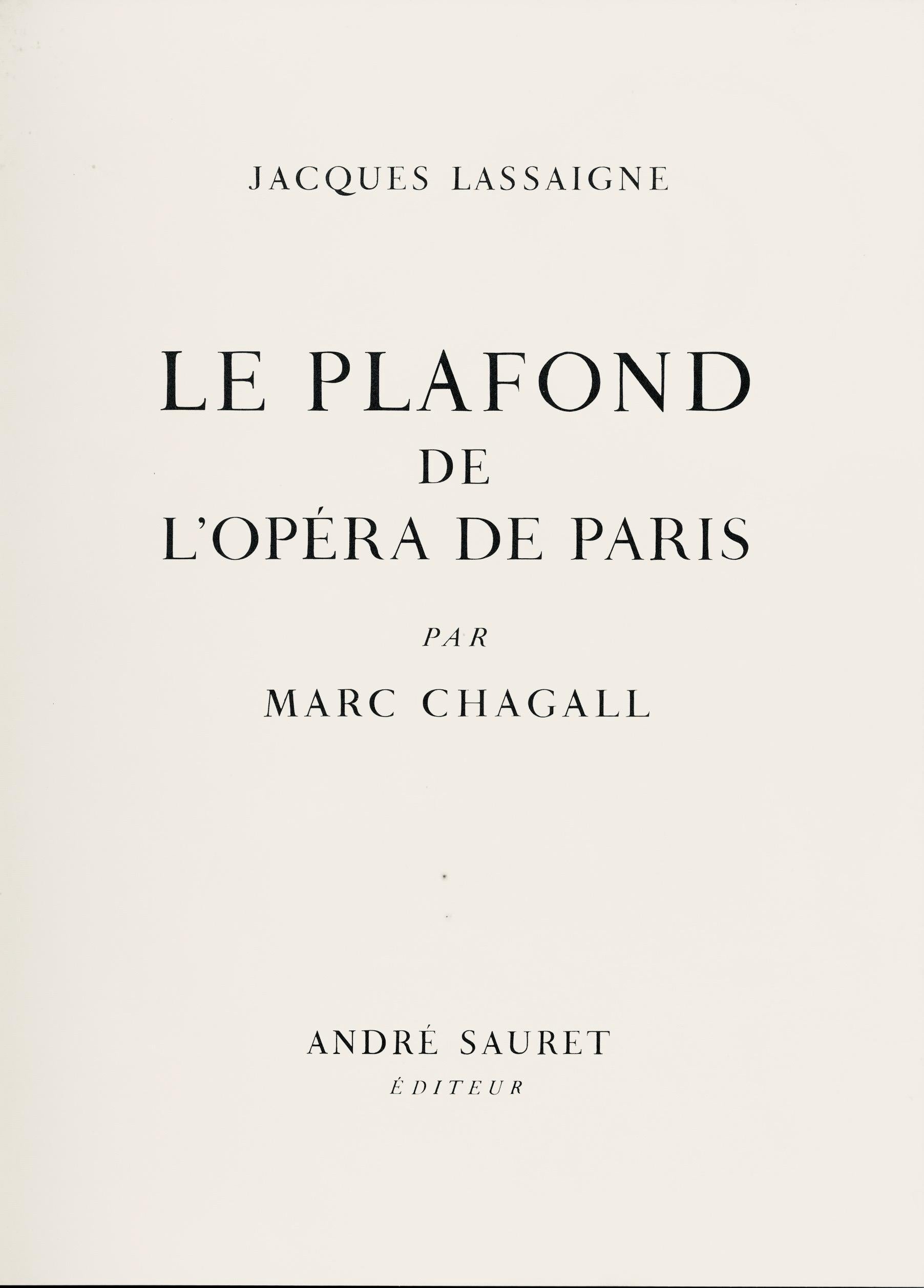 Chagall, Komposition (Cramer 61; Mourlot 434), Le plafond de l'Opéra (nach) im Angebot 1