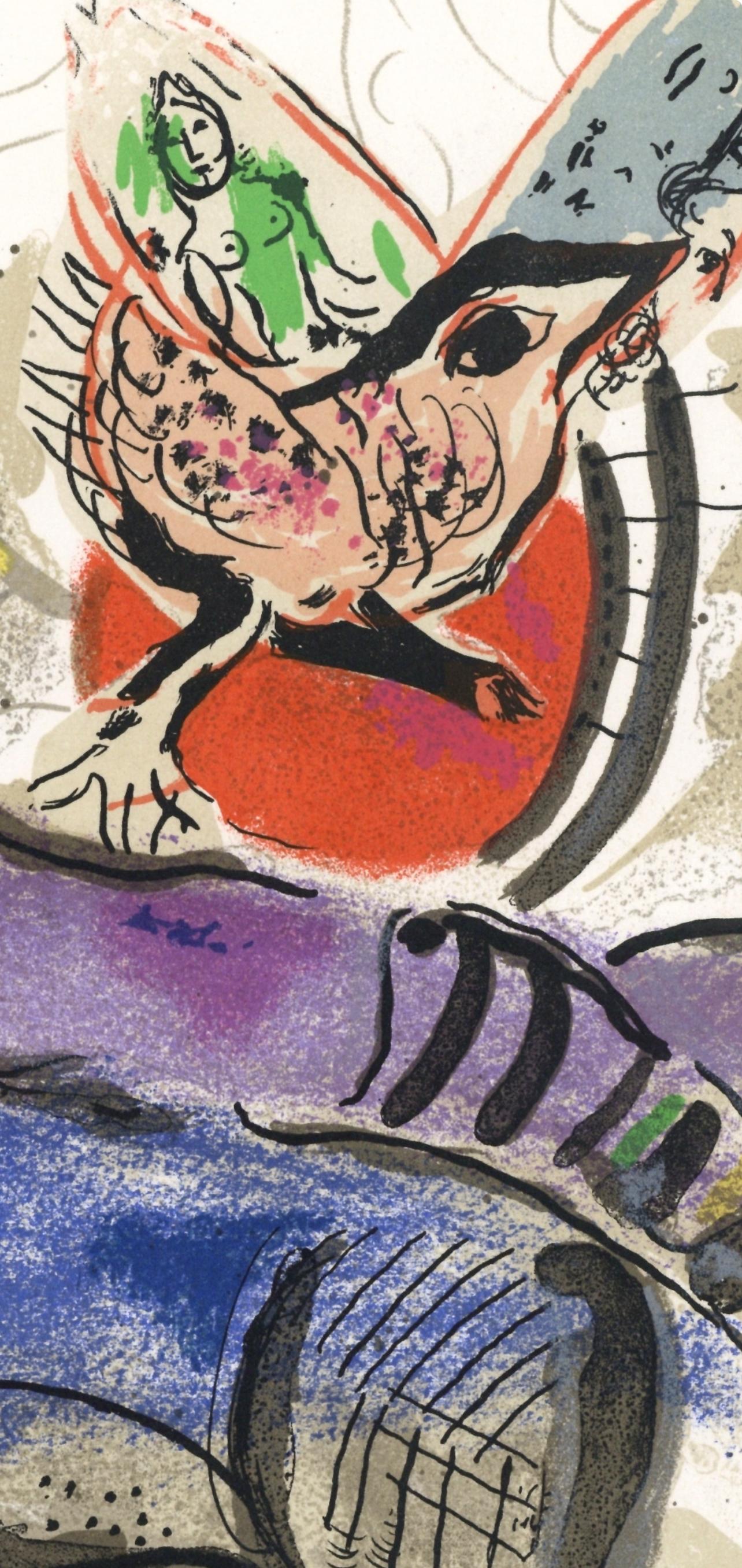 Chagall, Composition (Cramer 71; Mourlot 488), XXe Siècle (after) - Beige Figurative Print by Marc Chagall