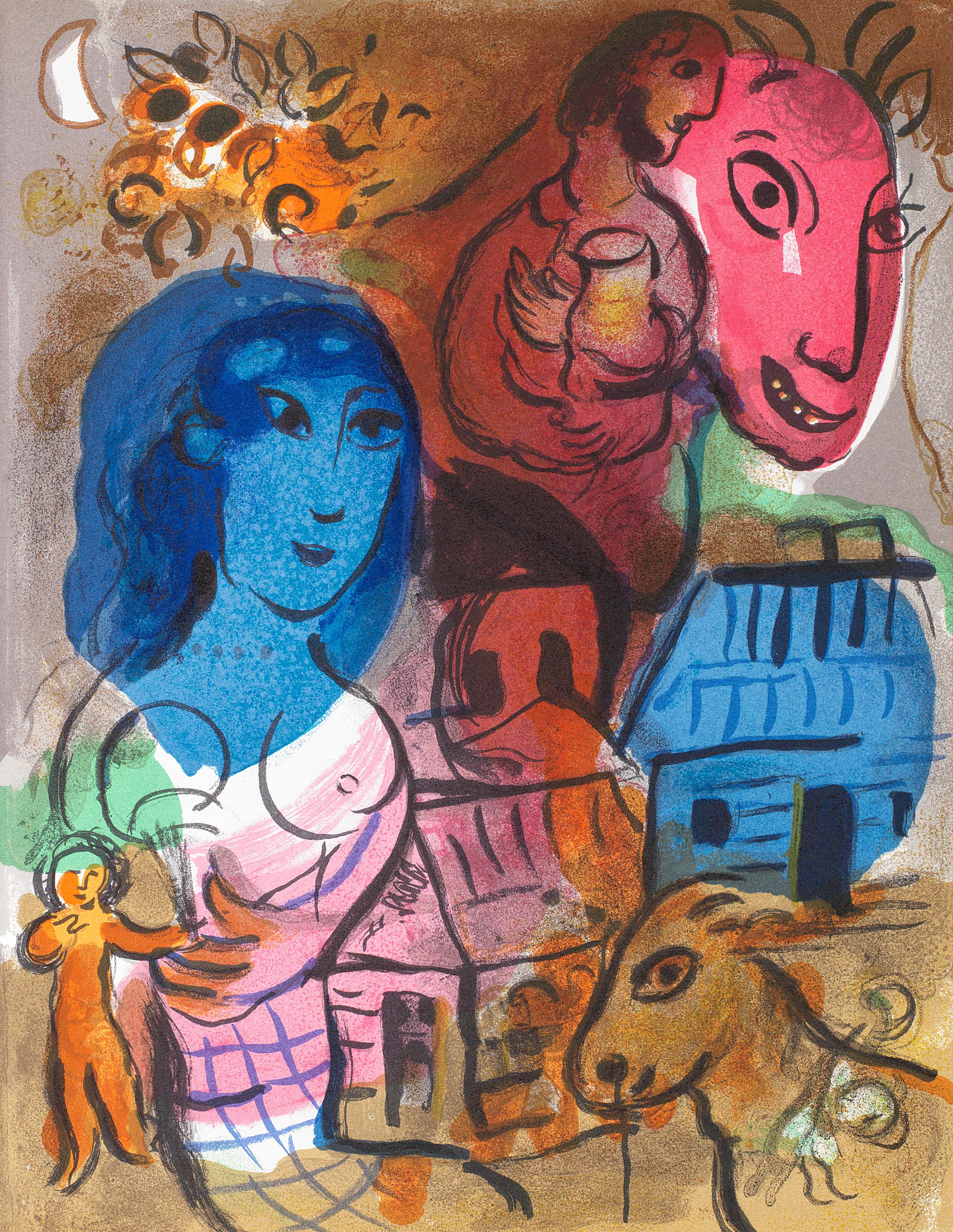 Marc Chagall Figurative Print - Chagall, Composition (Cramer 80; Mourlot 572), XXe Siècle (after)