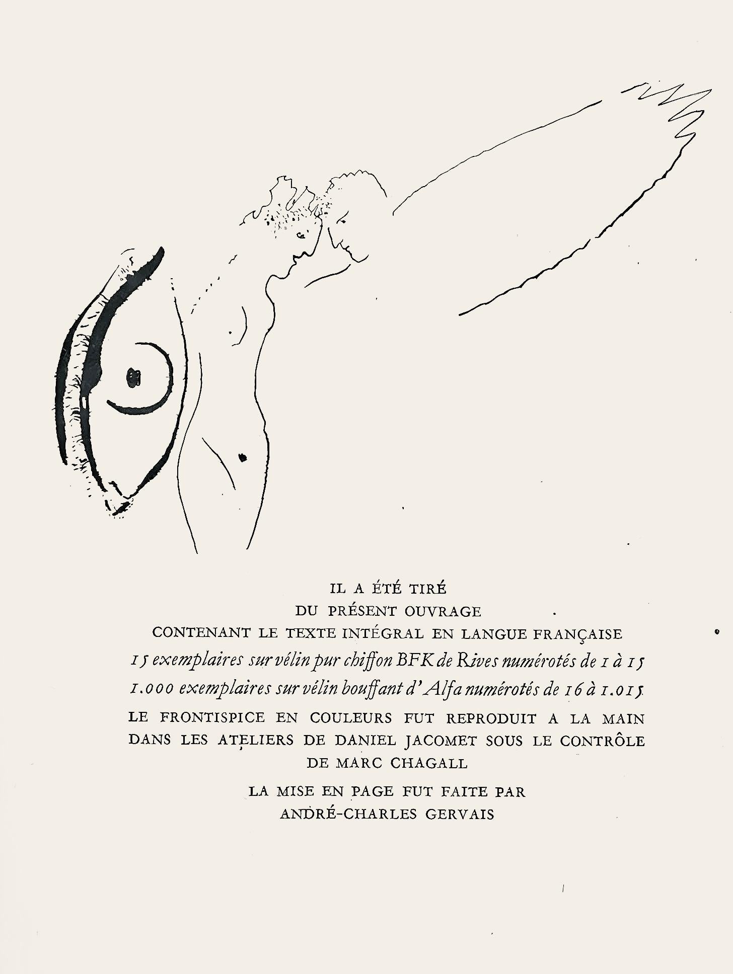 Chagall, Composition, Le Dur Désir de Durer (after) For Sale 1