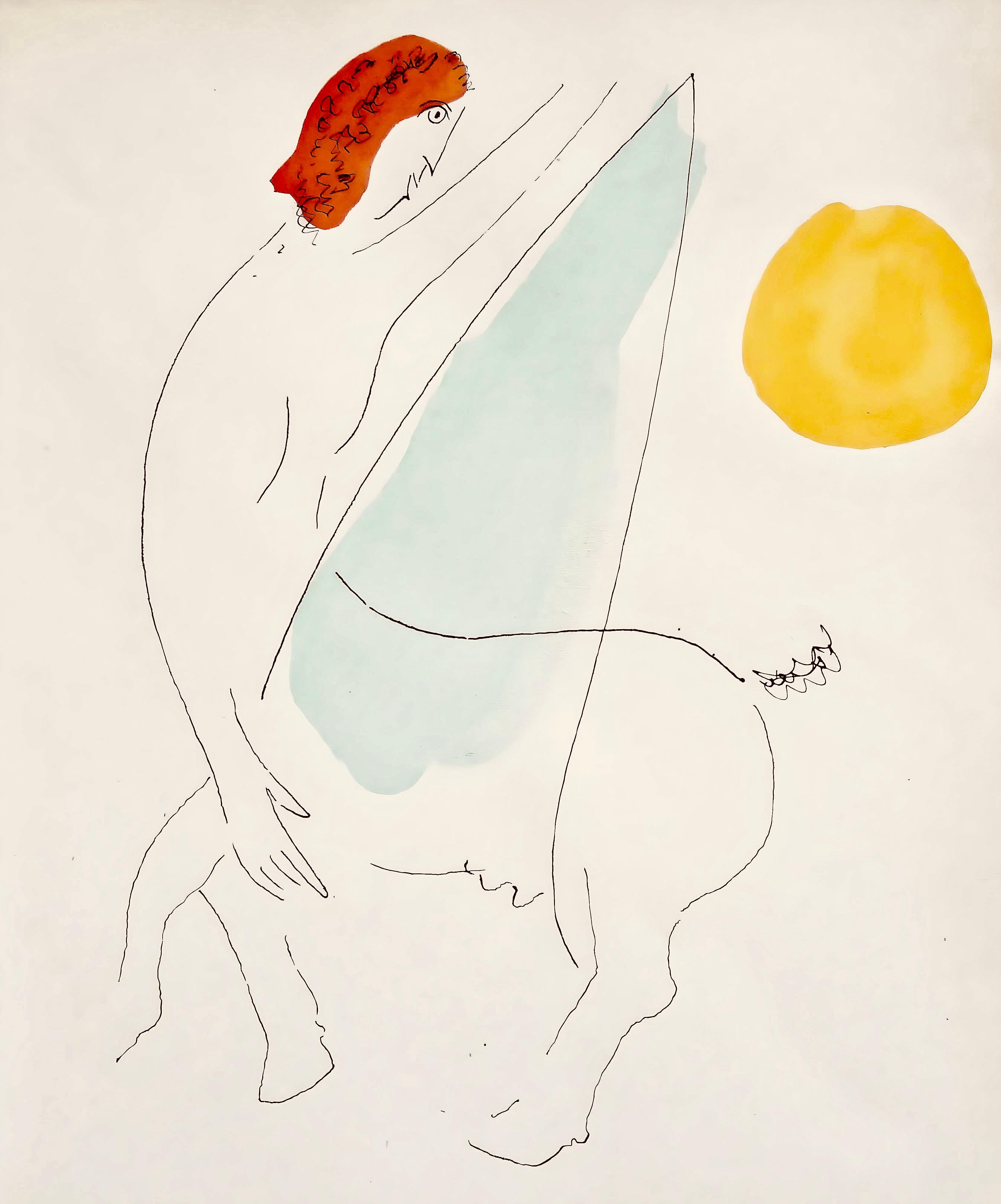 Marc Chagall Figurative Print - Chagall, Composition, Le Dur Désir de Durer (after)