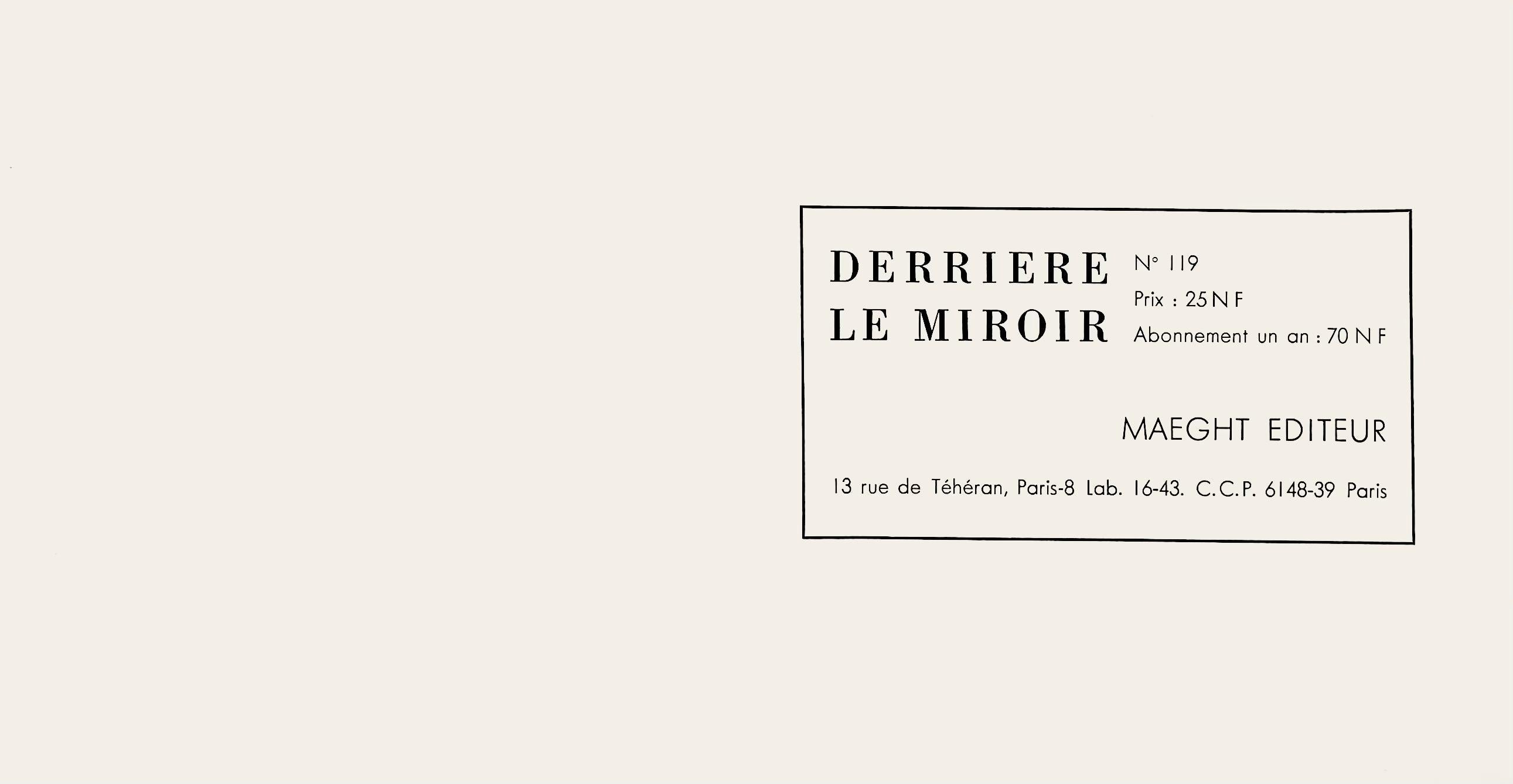 Chagall, Composition (Mourlot 297; Cramer 40), Derrière le miroir (after) For Sale 3