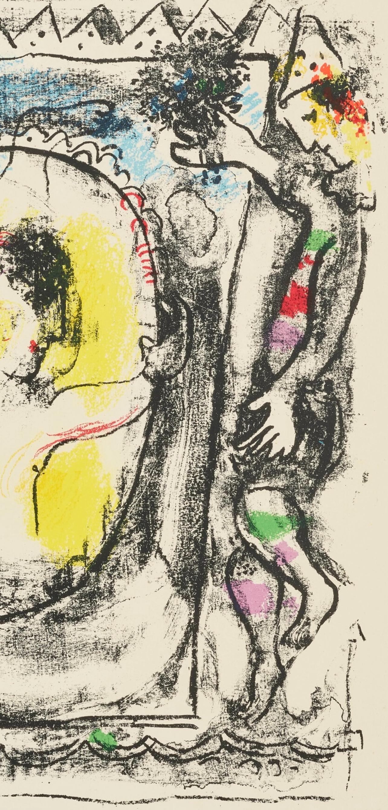 Chagall, Composition (Mourlot 412; Cramer 59), Derrière le miroir (after) - Beige Figurative Print by Marc Chagall