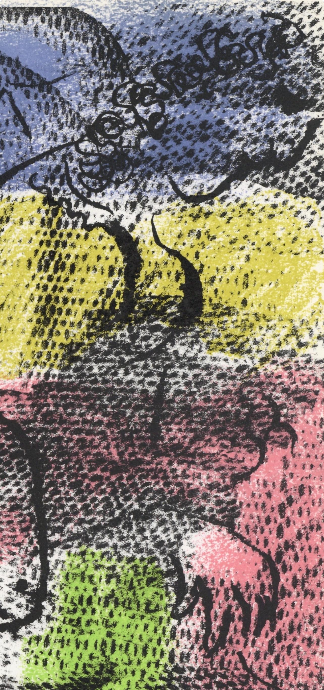 Chagall, Composition (Mourlot 608), XXe Siècle (après) - Gris Figurative Print par Marc Chagall