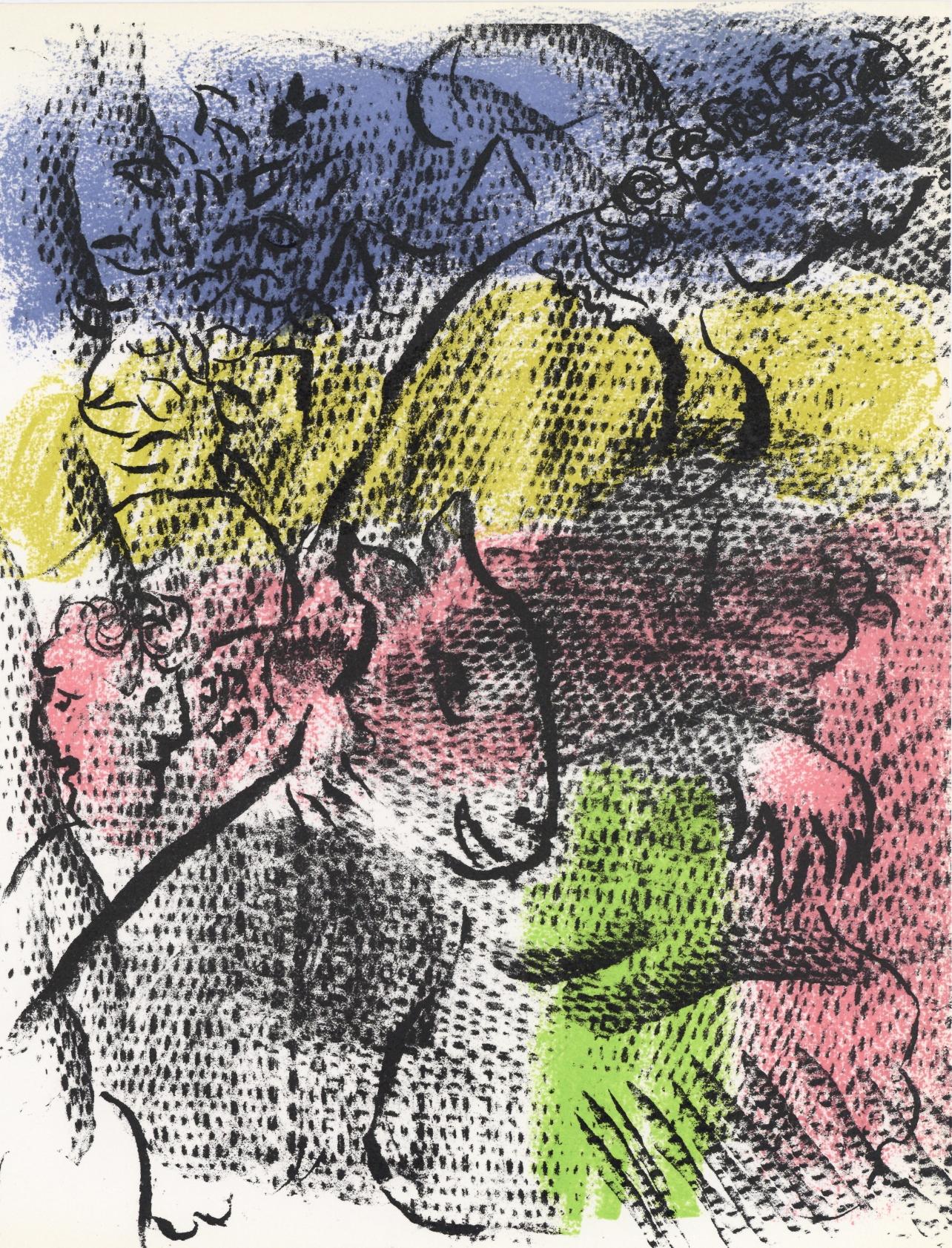 Figurative Print Marc Chagall - Chagall, Composition (Mourlot 608), XXe Siècle (après)