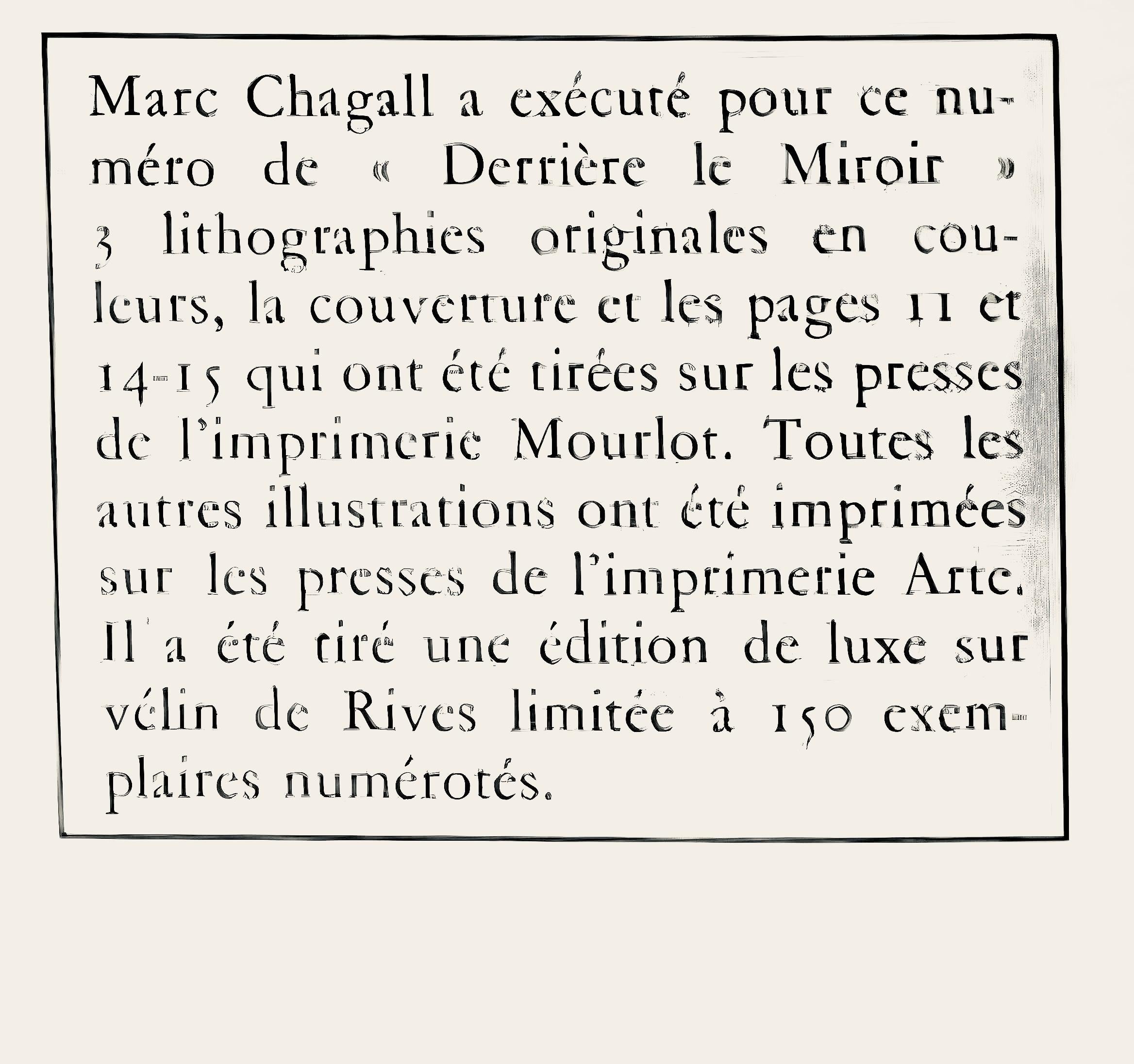 Chagall, Composition (Mourlot 650), Derrière le Miroir (after) For Sale 4