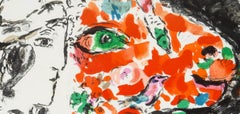 Marc Chagall, Red Face and Bird, from Derriere le miroir, 1972