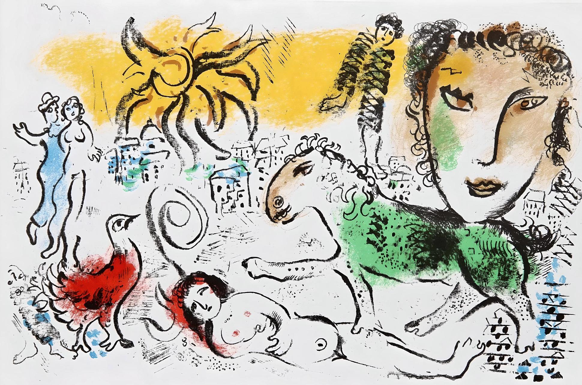 Marc Chagall Figurative Print – Chagall, Komposition (Mourlot 699; Cramer 93) (Nachdem)